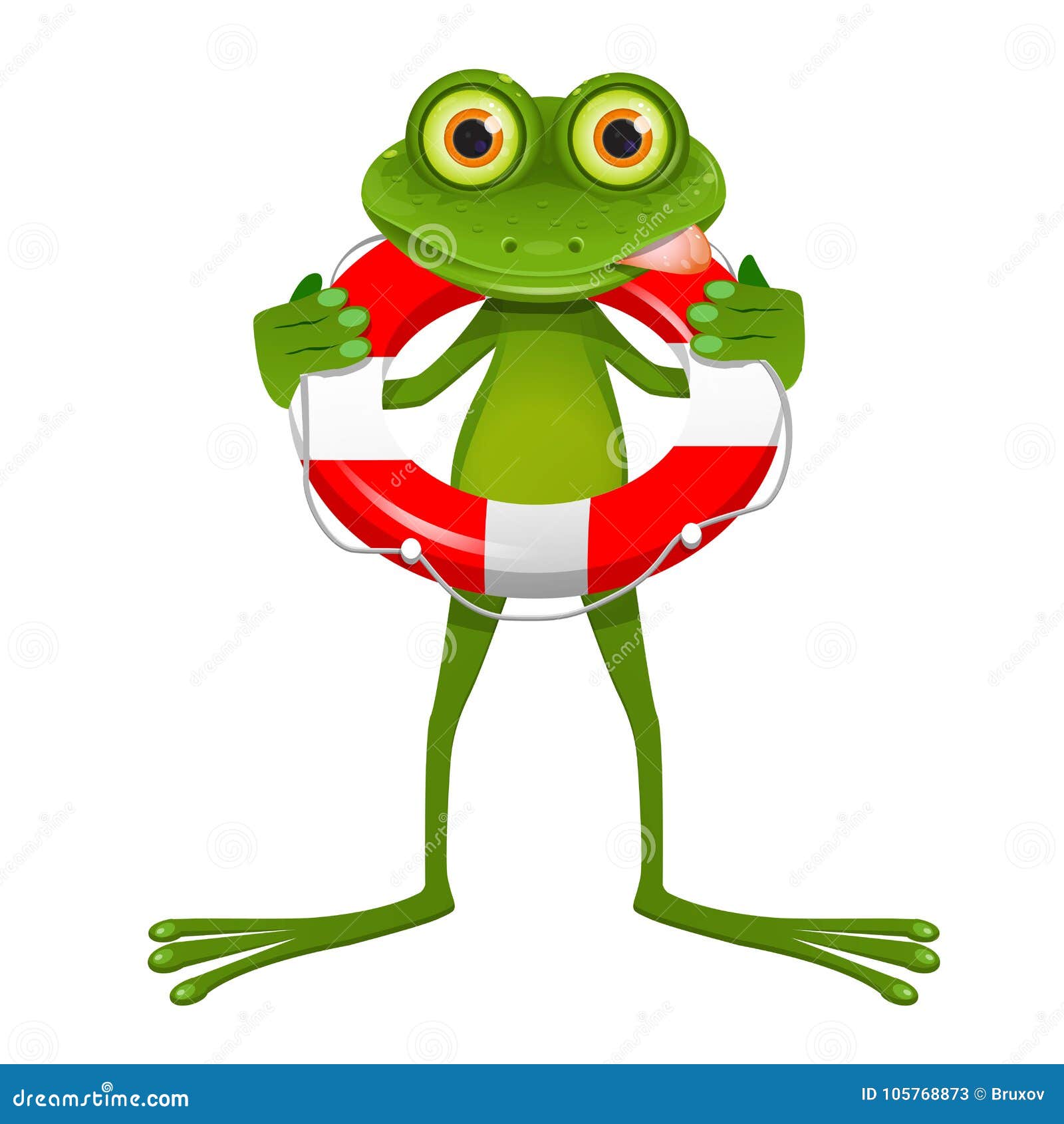 goggle-eyed frog with lifebuoy