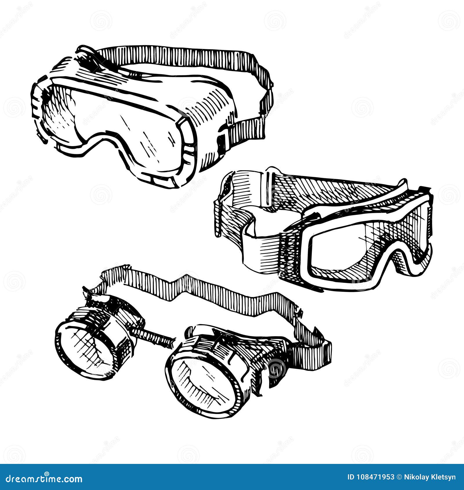 Mountain goggles one line drawing continuous hand Vector Image