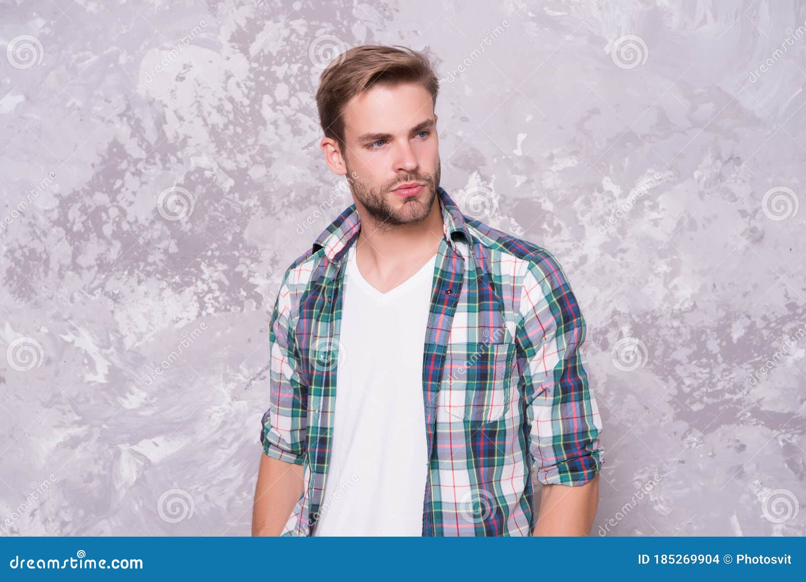 Going Unshaven. Unshaven Guy Abstract Background. Handsome Man with ...