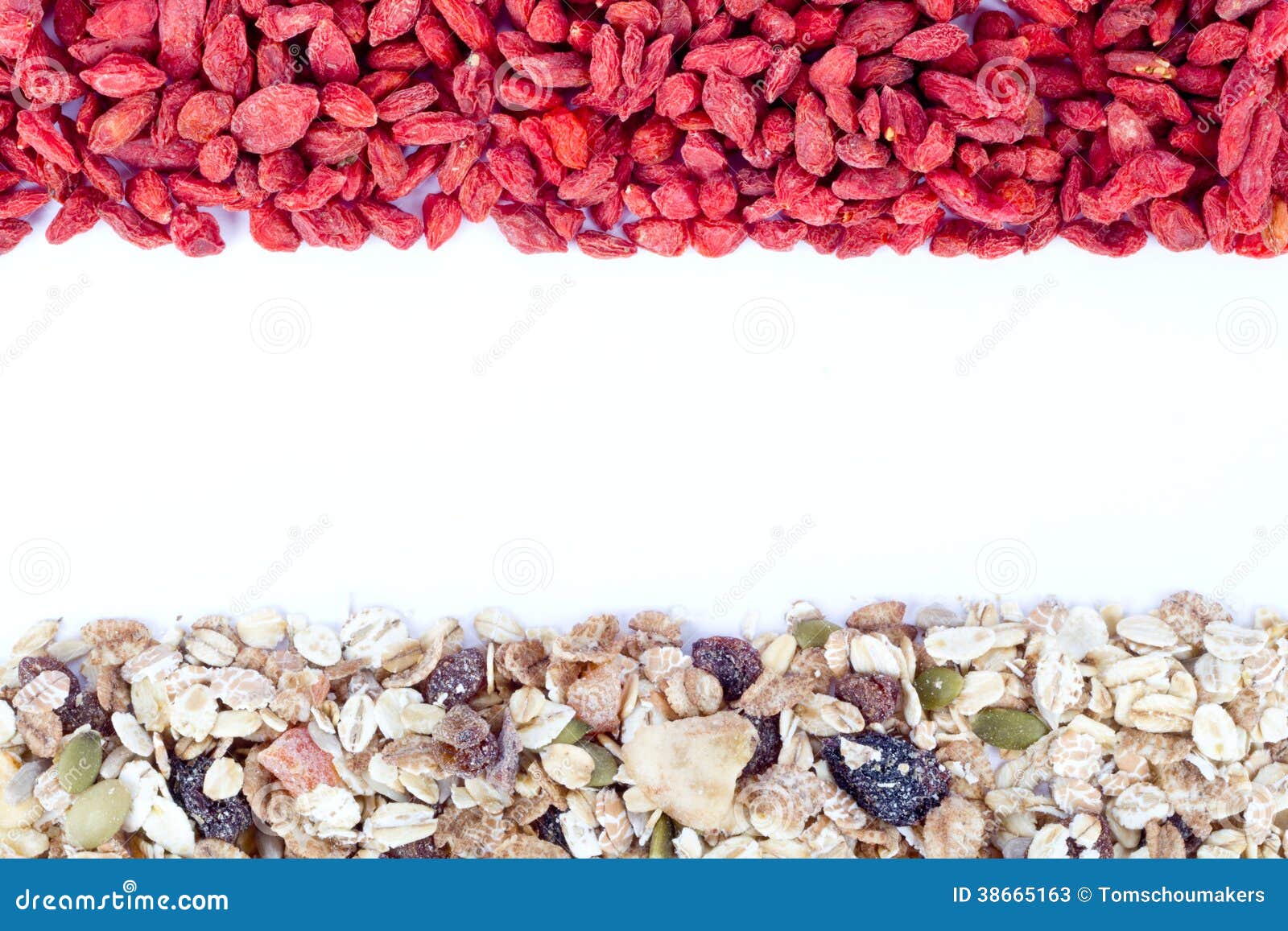 Goji berries and muesli stock image. Image of grain, closeup 38665163