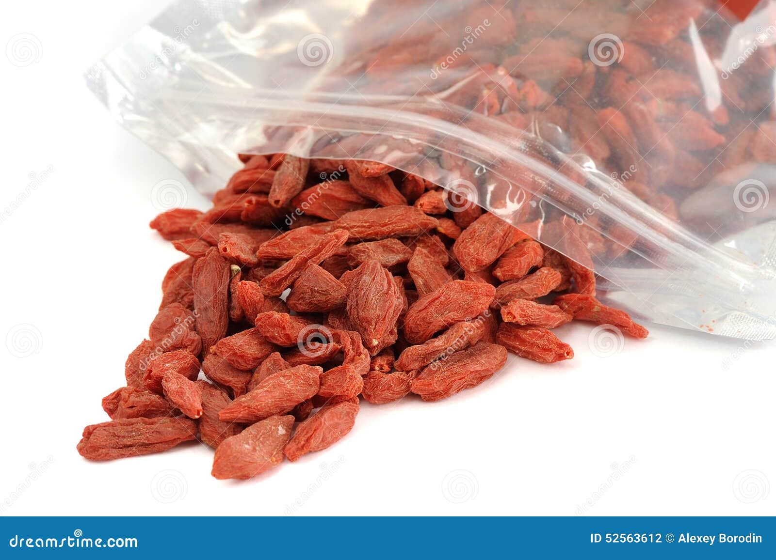 Goji Berries in Zip Lock Bag Isolated Stock Photo Image of heap