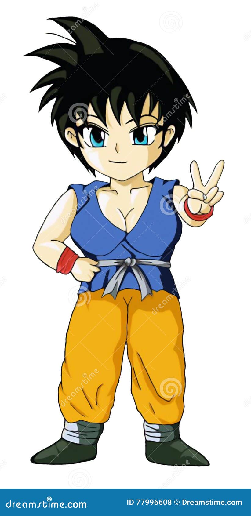 Goku femenino stock de ilustración. Ilustración de doblador - 77996608 Goku femenino stock de ilustración. Ilustración de doblador - 77996608