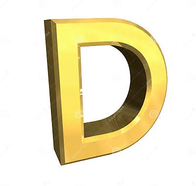 Gold 3d letter D stock illustration. Illustration of school - 3848579
