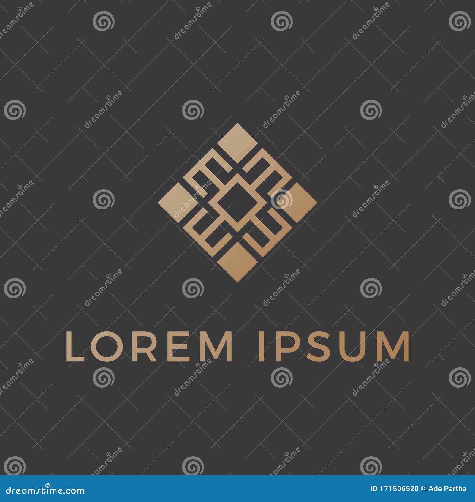 gold abstract  in ornamental bohemian navajo logo square