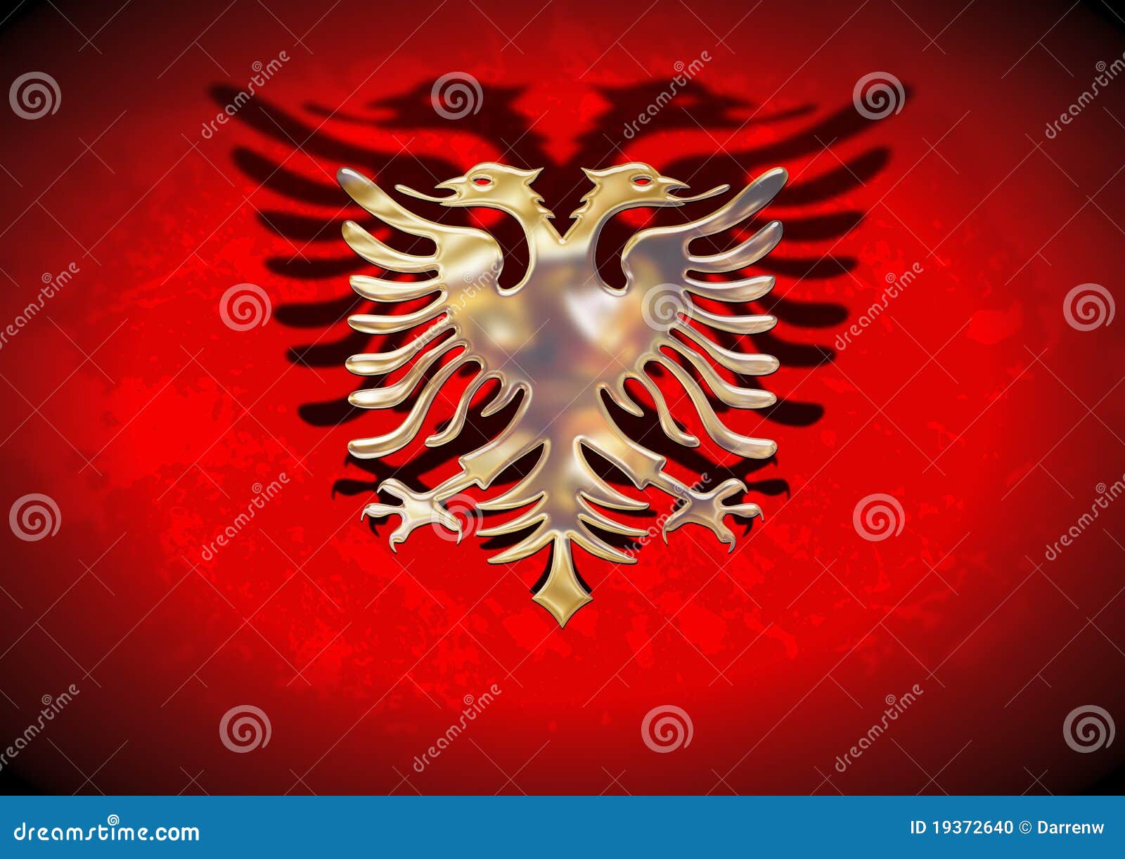 Gold Albania Flag Stock Photo Image 19372640