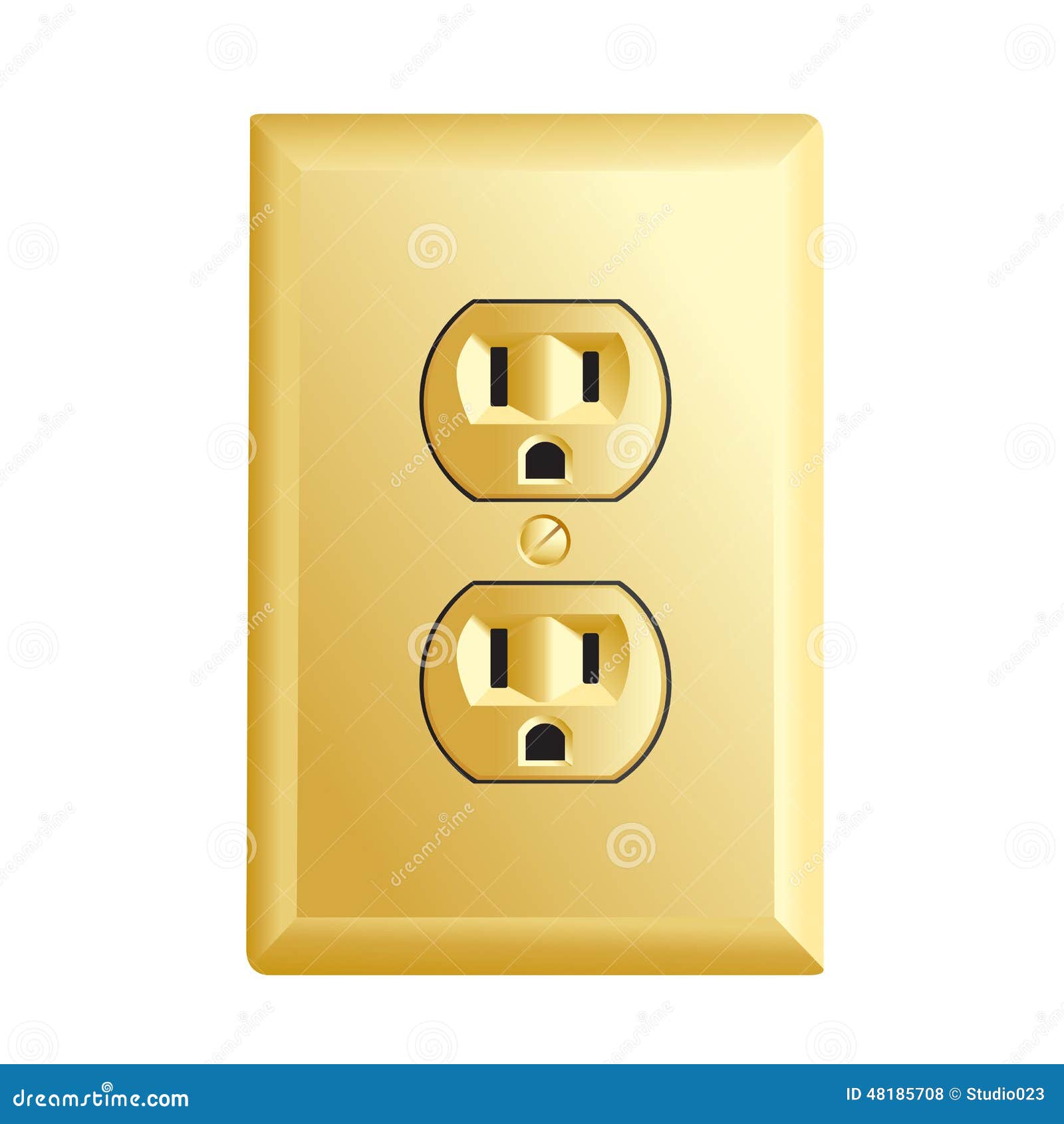 Gold American socket stock vector. Image of receptacle 48185708