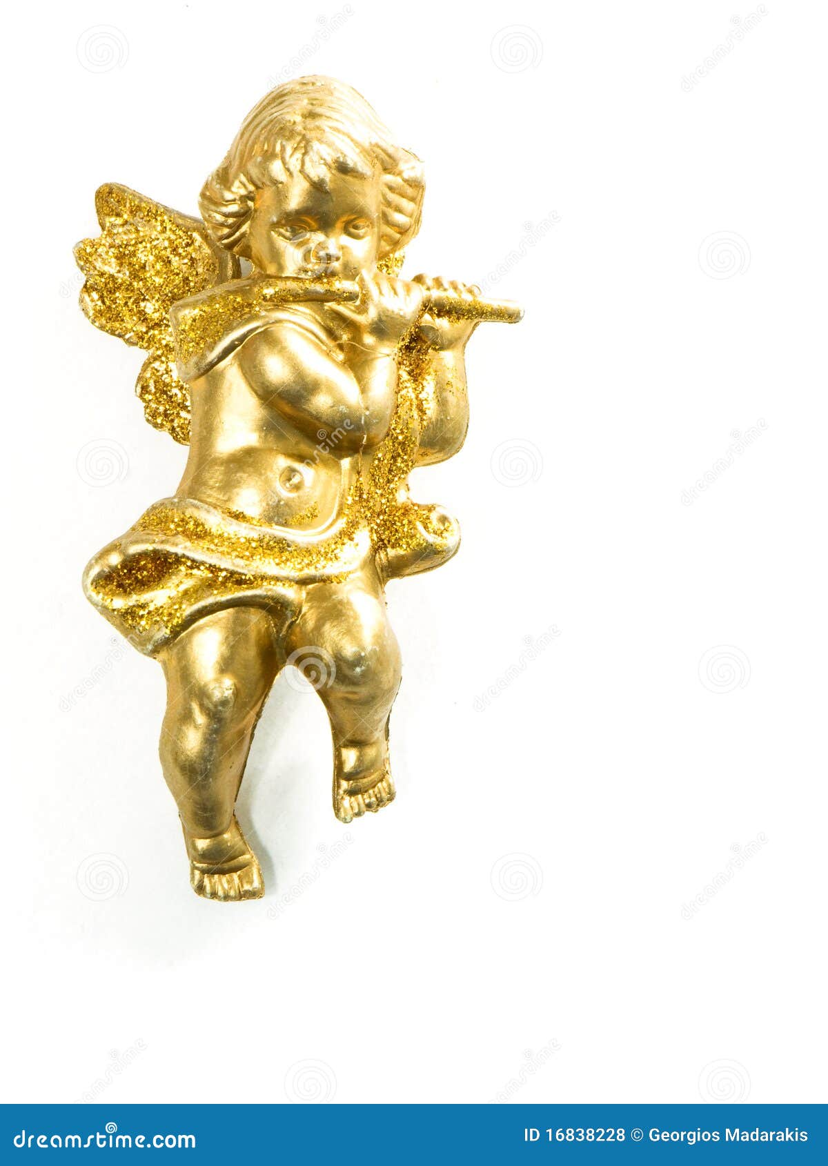 Gold angel isolated stock photo. Image of christmas, religion - 16838228