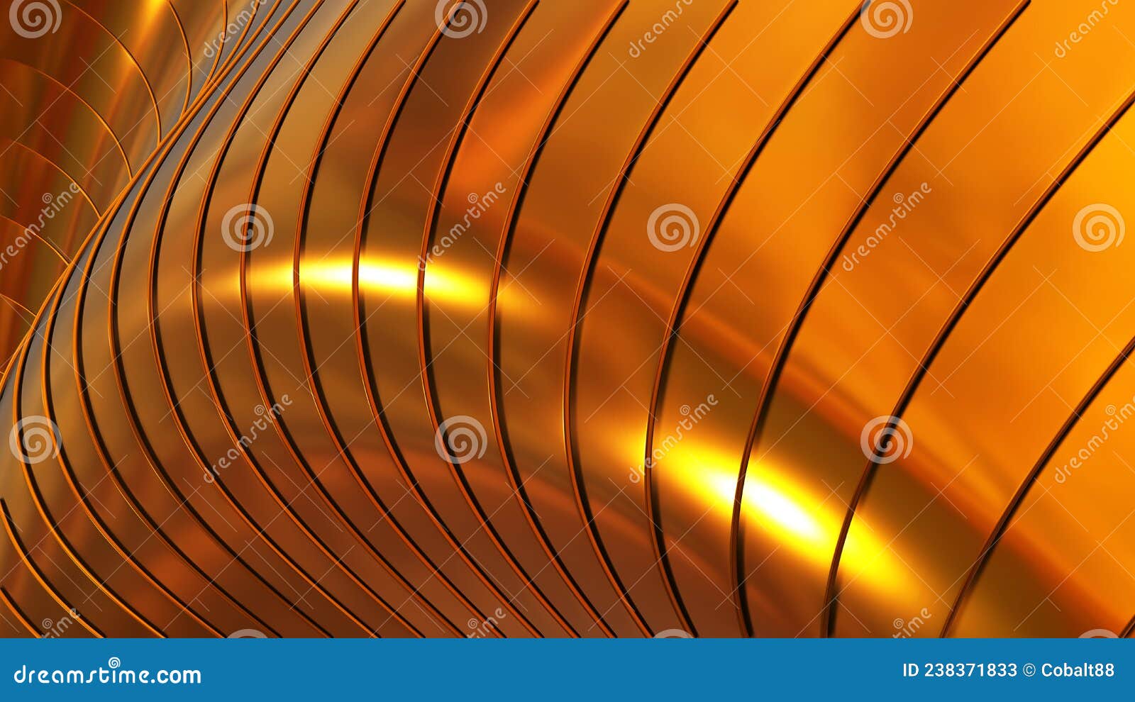 Gold Background 3D, Shiny Striped Texture Circular Pattern Stock