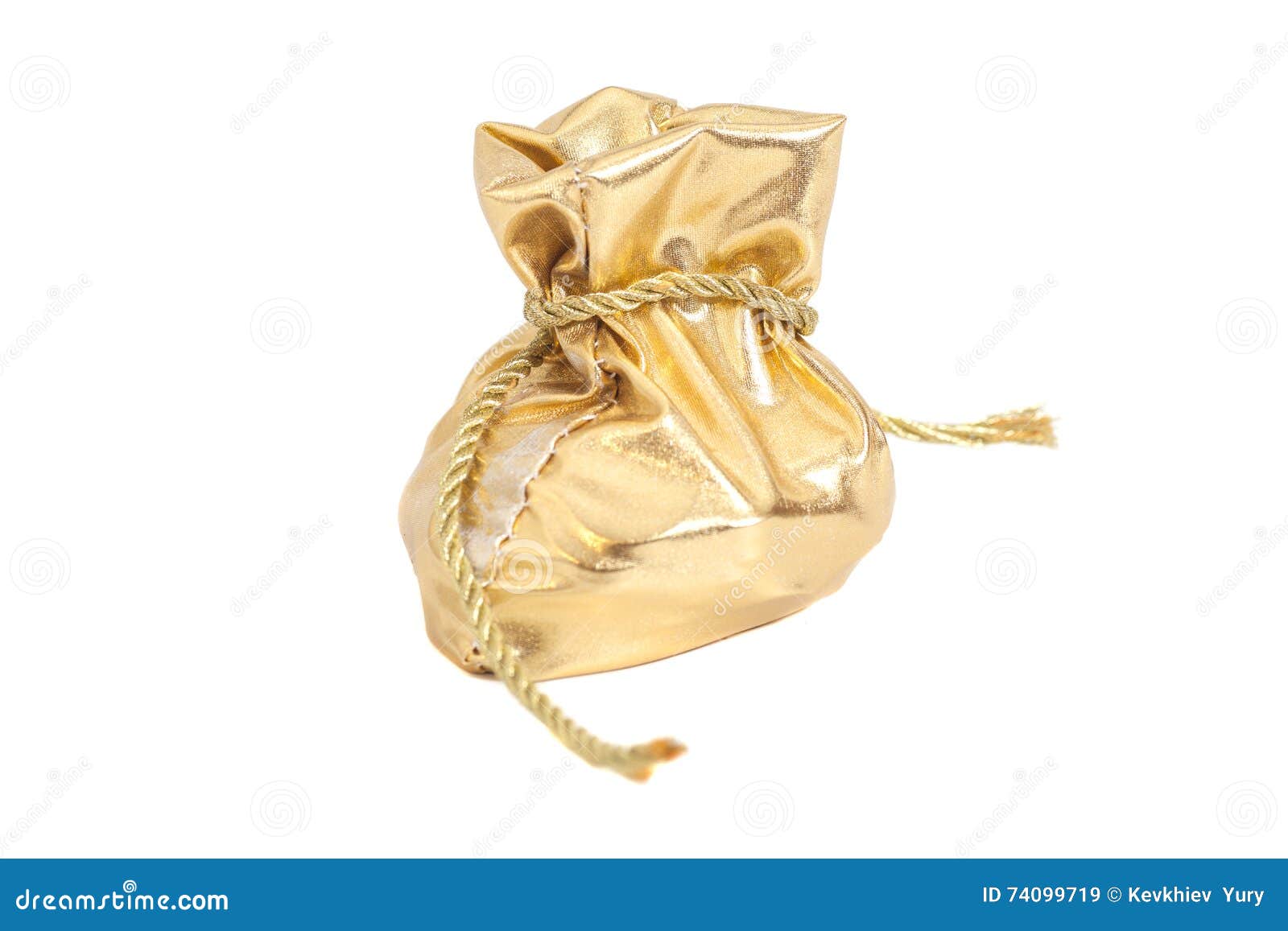 Gold Bag Package for Gift with Golden Rope Stock Image Image of pack