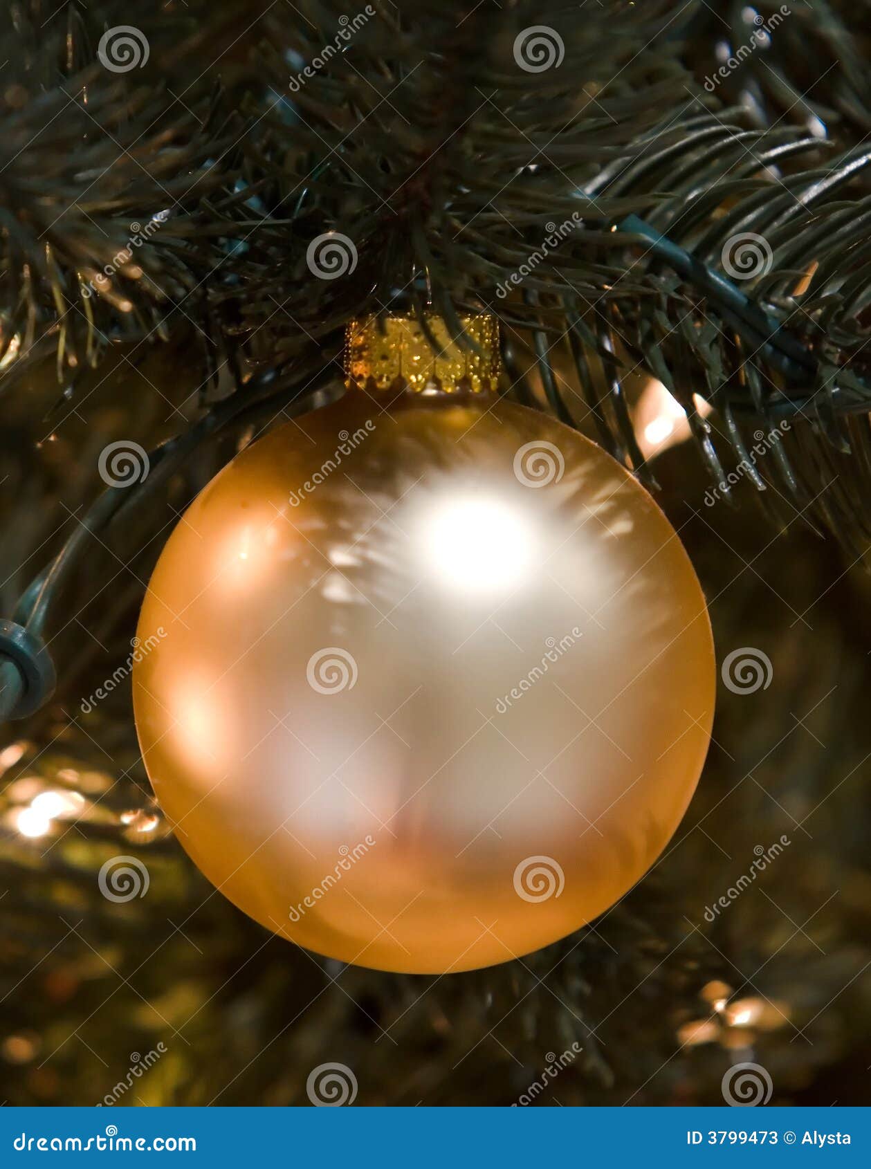 Gold Ball Christmas Ornament Stock Image Image of xmas, decorate 3799473