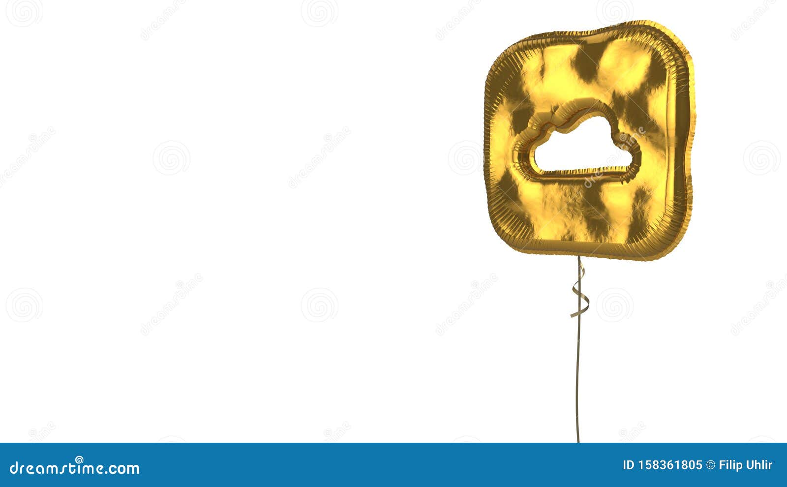 gold balloon icon of icloud drive app on white background