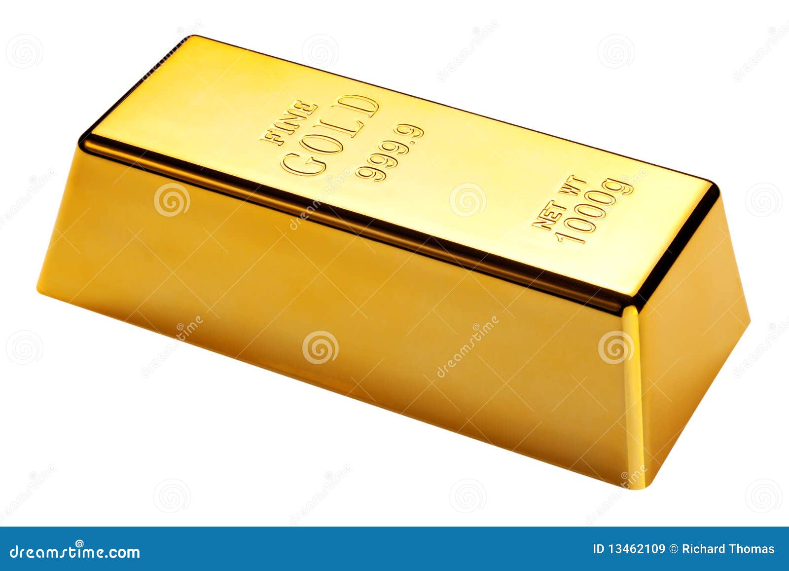 gold bar  with clipping path