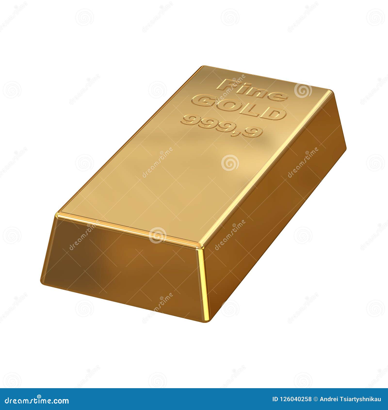 Gold Bar With Sample Gold Exchange Reserves 3d Rendering Stock - 