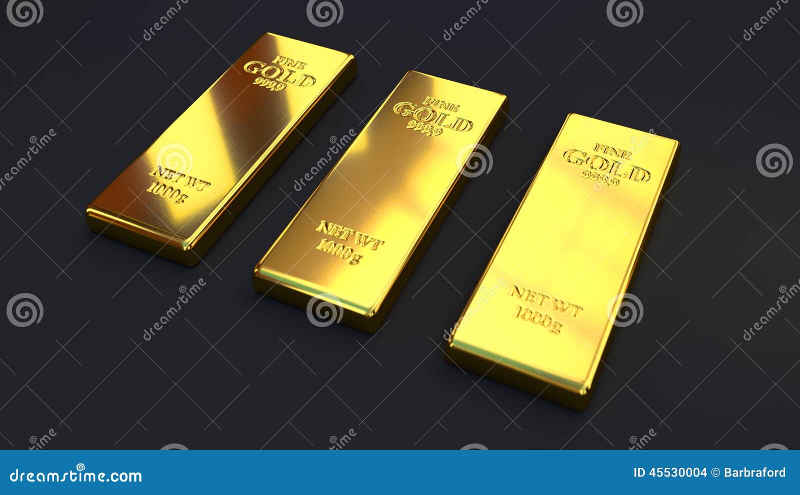 Gold Bars on Black Backgrounds Stock Illustration Illustration of