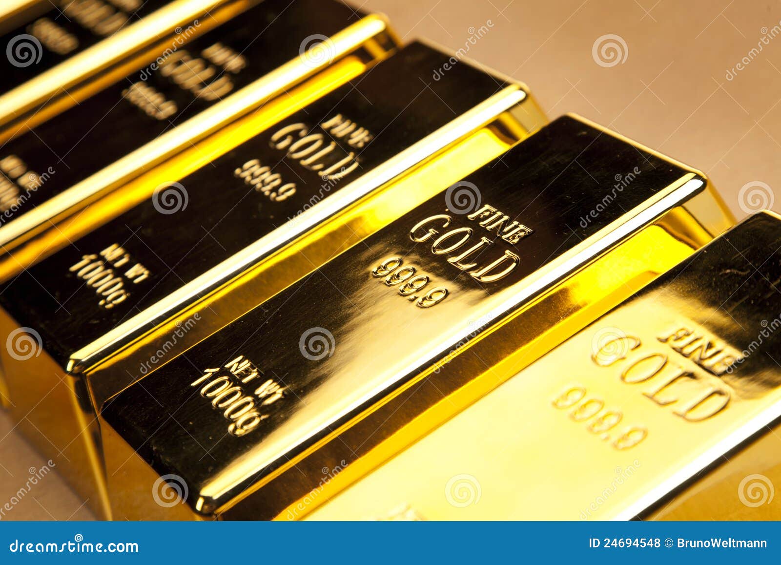 gold bars closeup top view