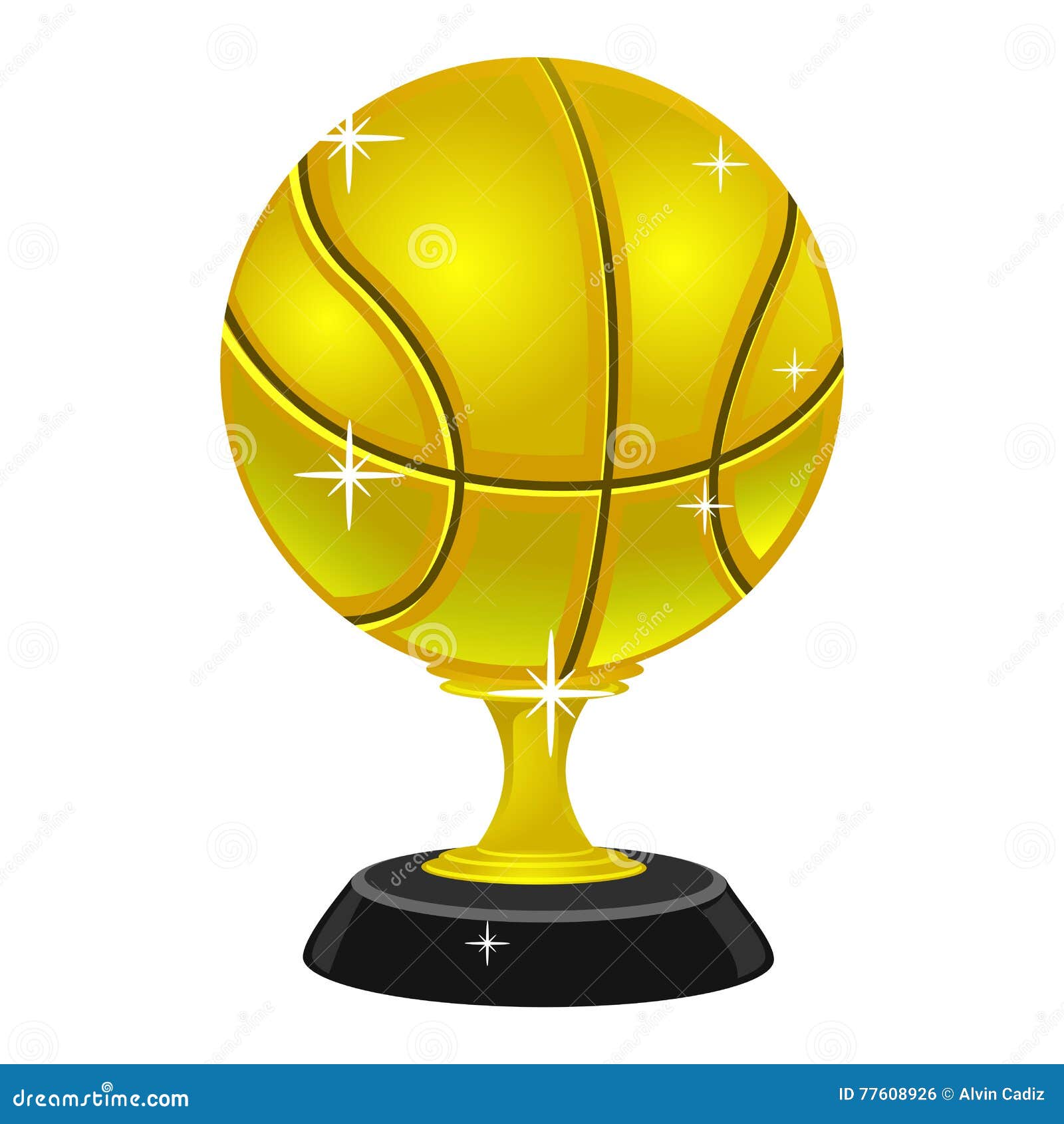 Gold Basketball Trophy stock vector. Illustration of reward - 77608926