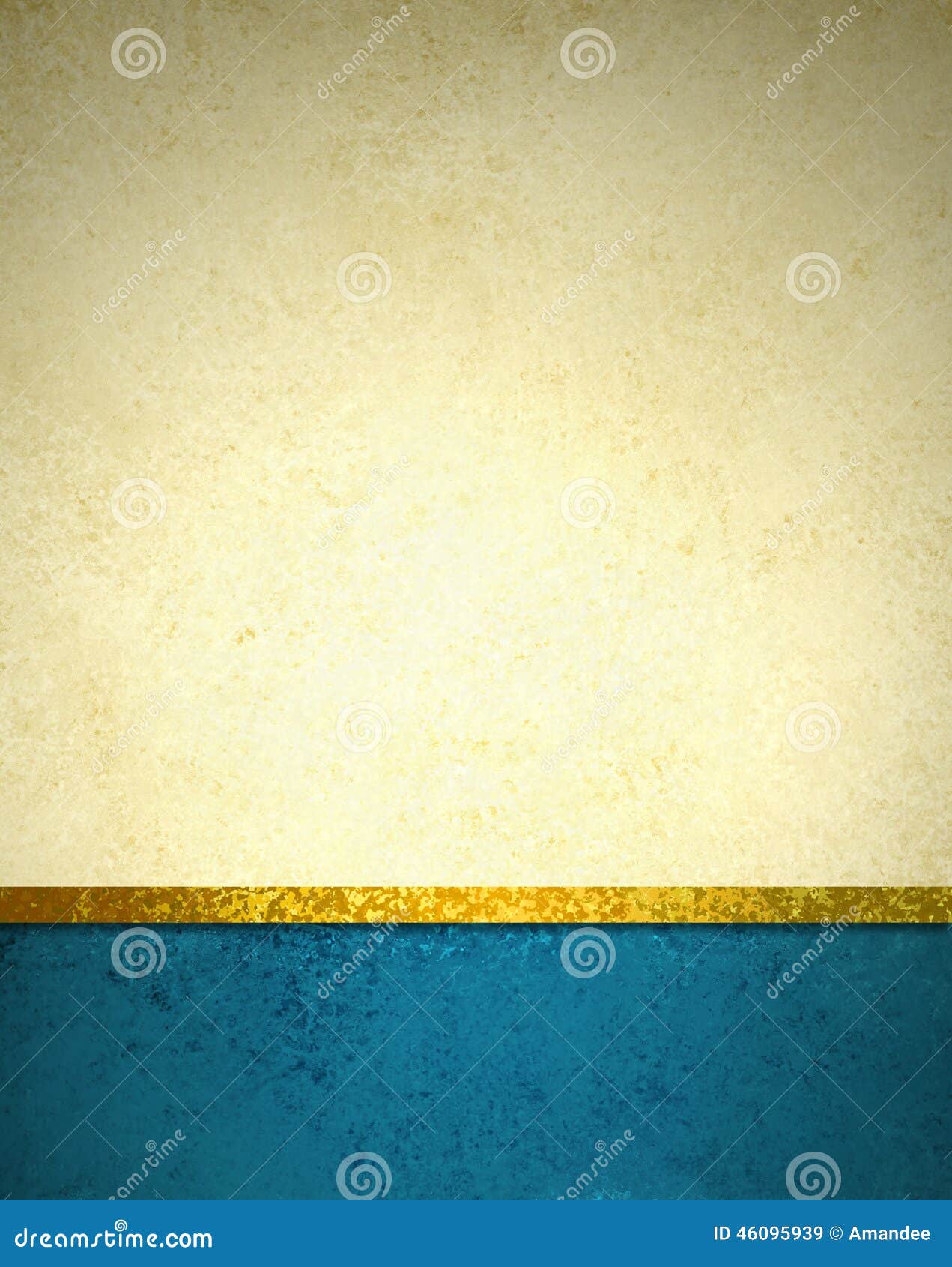Gold Beige Background With Blue Footer Border, Gold Ribbon Trim, And Grunge  Vintage Texture Illustration 46095939 - Megapixl