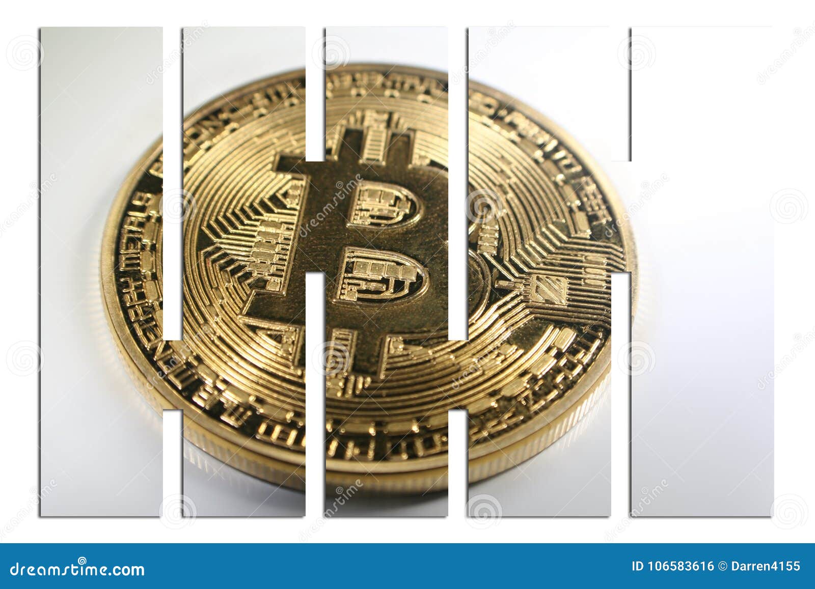Gold Bitcoin with Bars High Quality Stock Photo - Image of icon