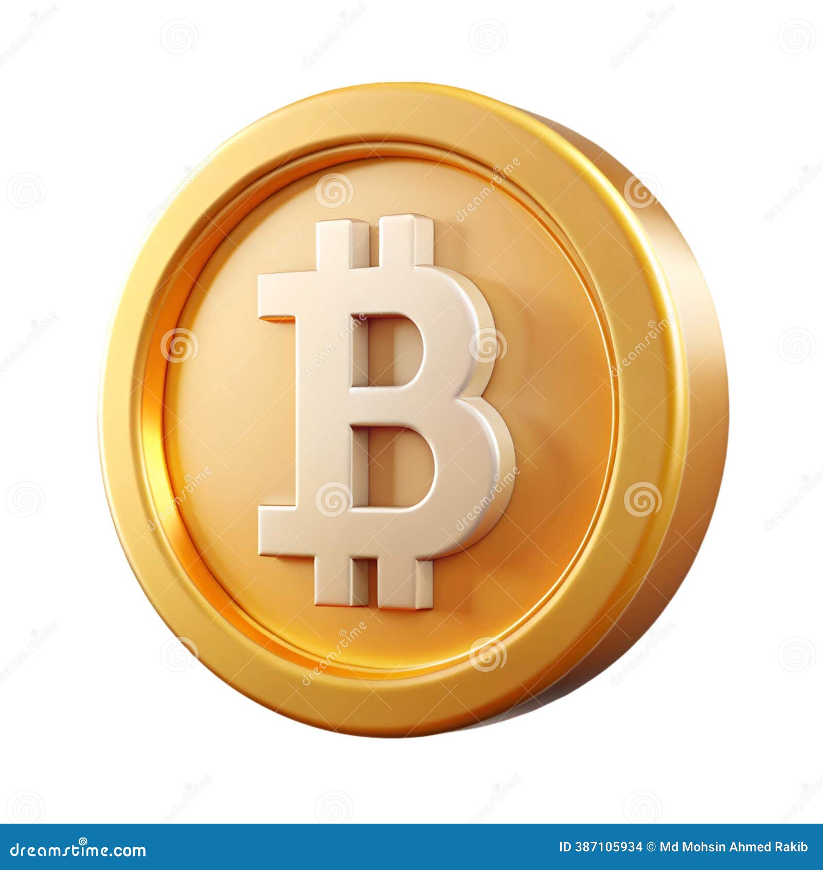 Gold Bitcoin Cryptocurrency Coin 3 D Icon Image Stock Illustration -  Illustration of economic, graphic: 387105934