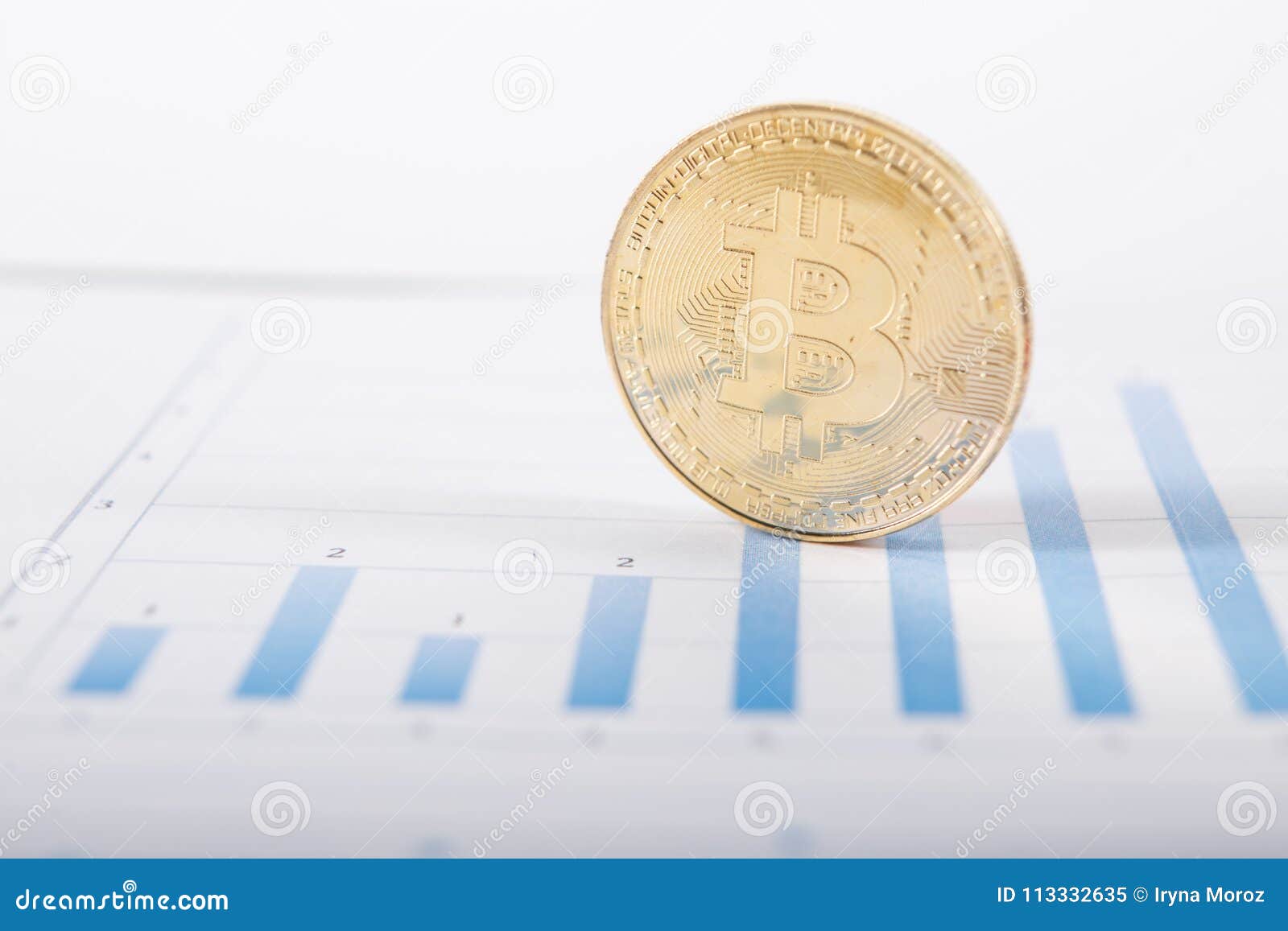 Gold Bitcoin And Quotes Charts Stock Image Image Of Mining - 