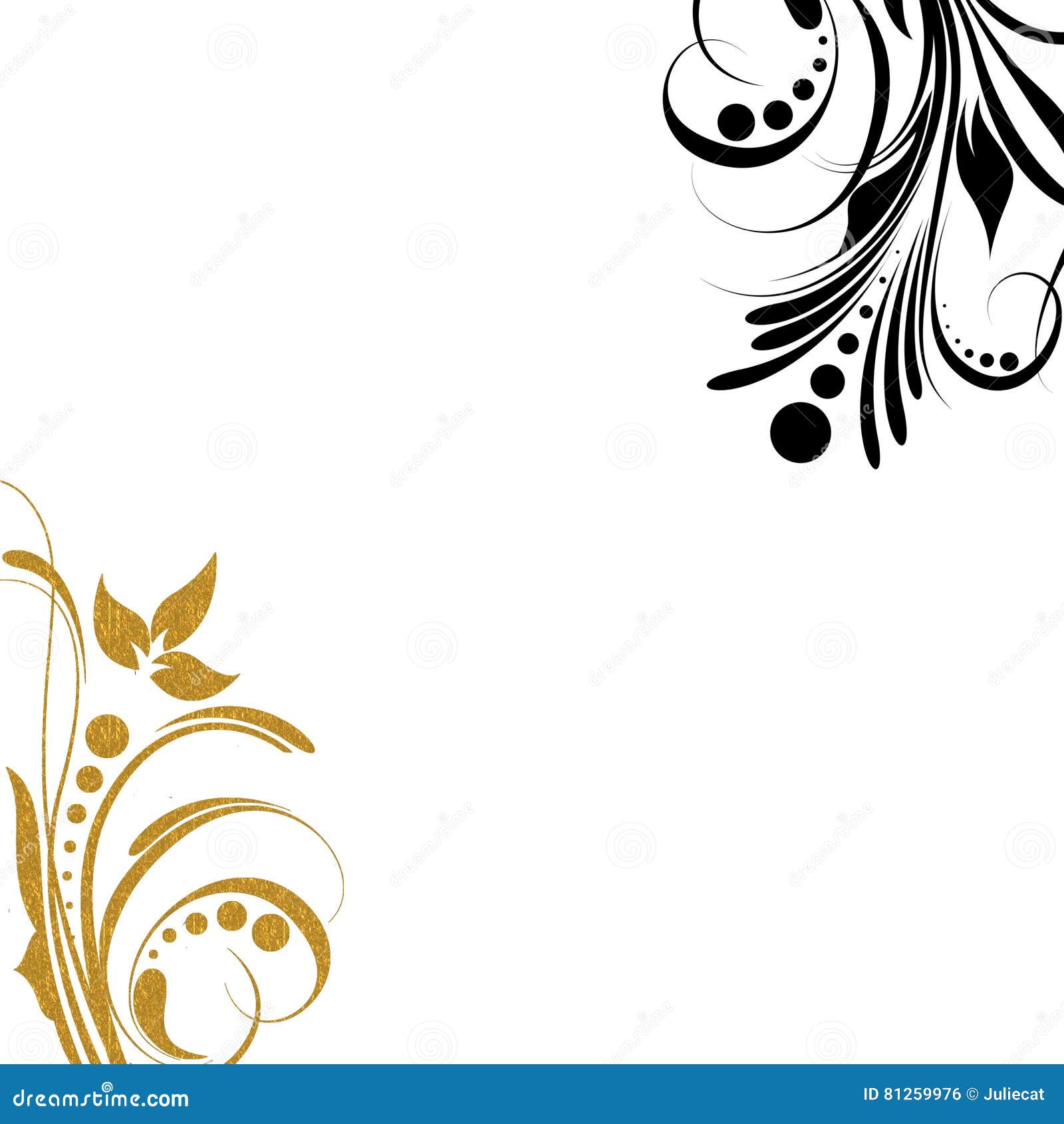 Gold Black Floral Background Stock Illustration - Illustration of