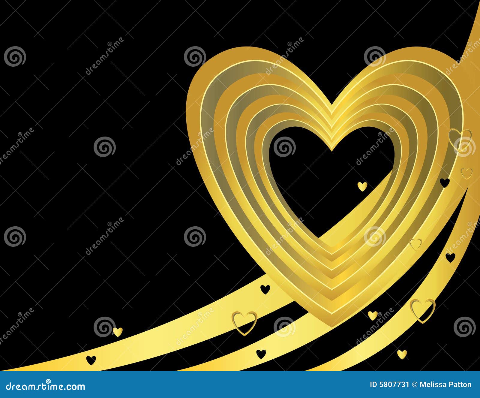 Gold Black Heart Background Stock Image Image 5807731
