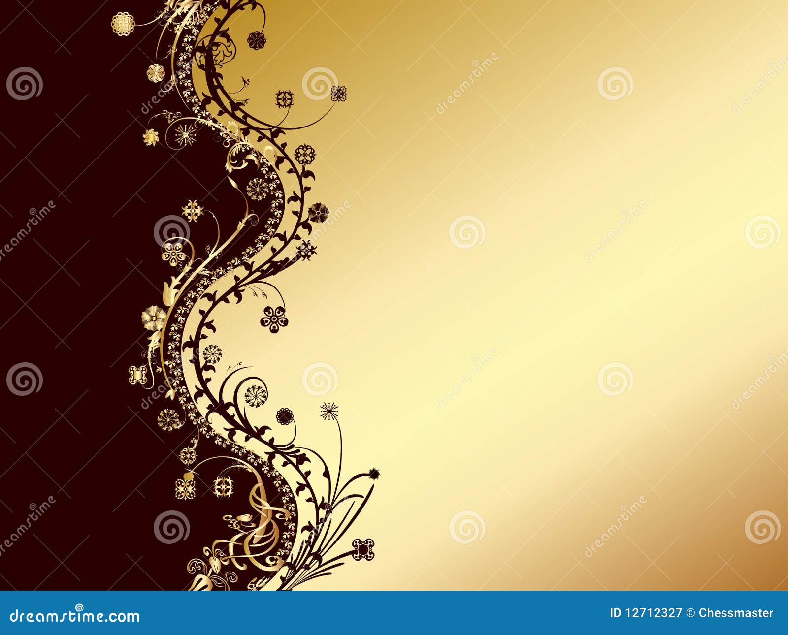 Gold and Black Invitation Card Stock Vector - Illustration of frame,  painting: 12712327