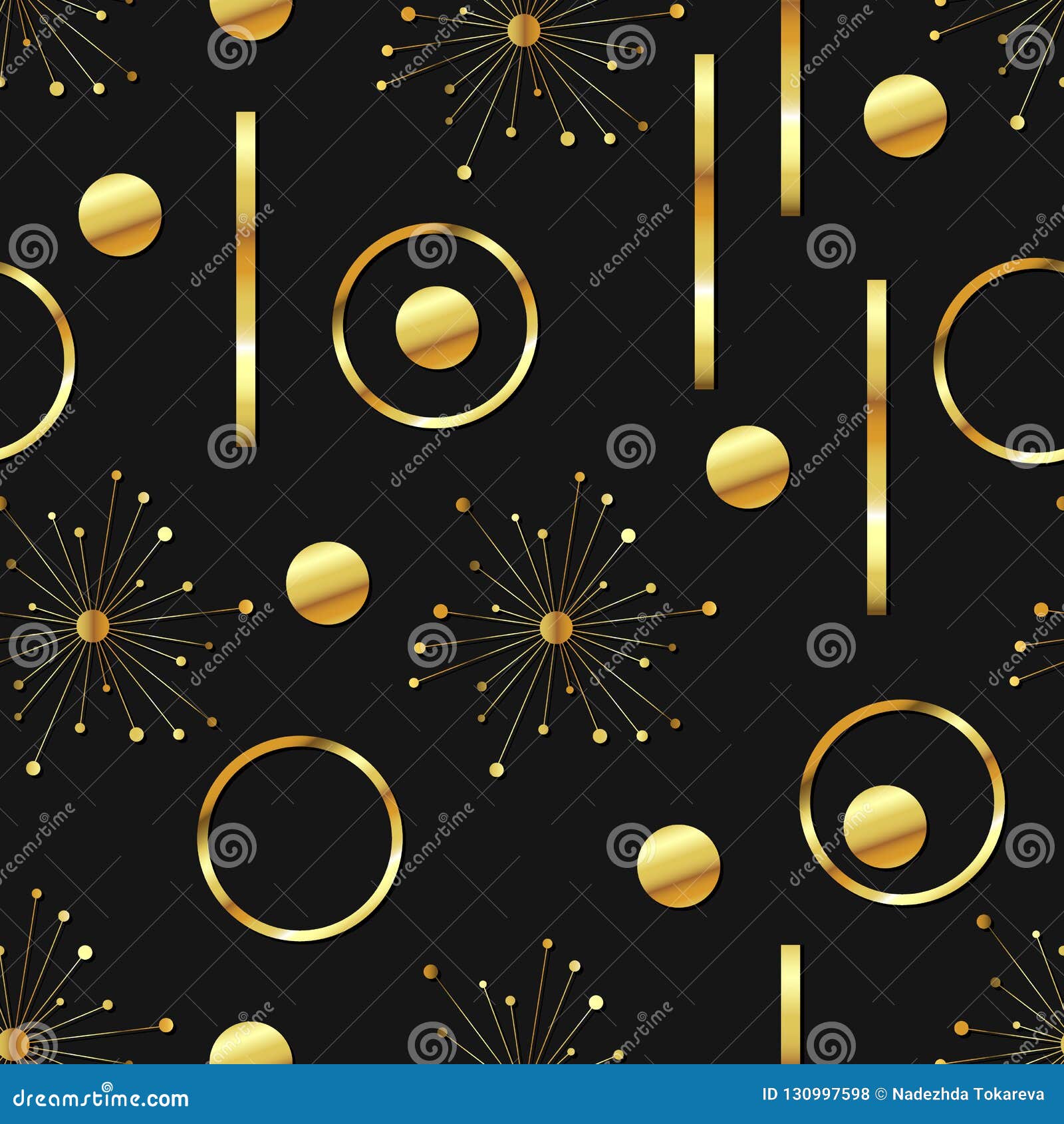 Gold and Black Seamless Abstract Background Stock Vector Illustration