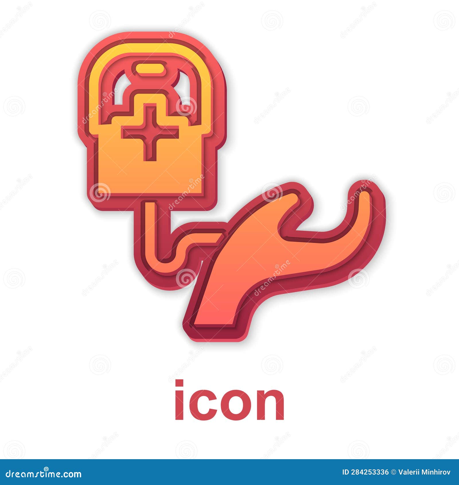 Gold Blood Donation Icon Isolated on White Background. Vector Stock