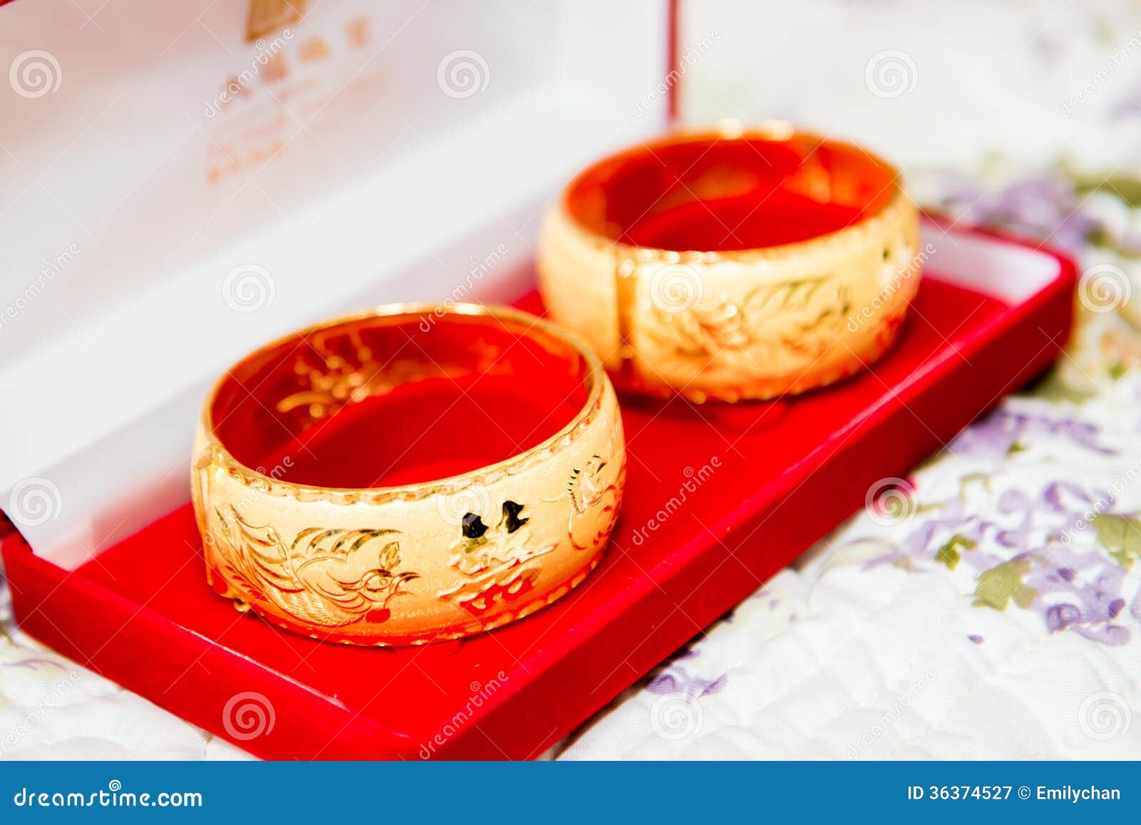 Gold Bracelet for Chinese Wedding Stock Image Image of good