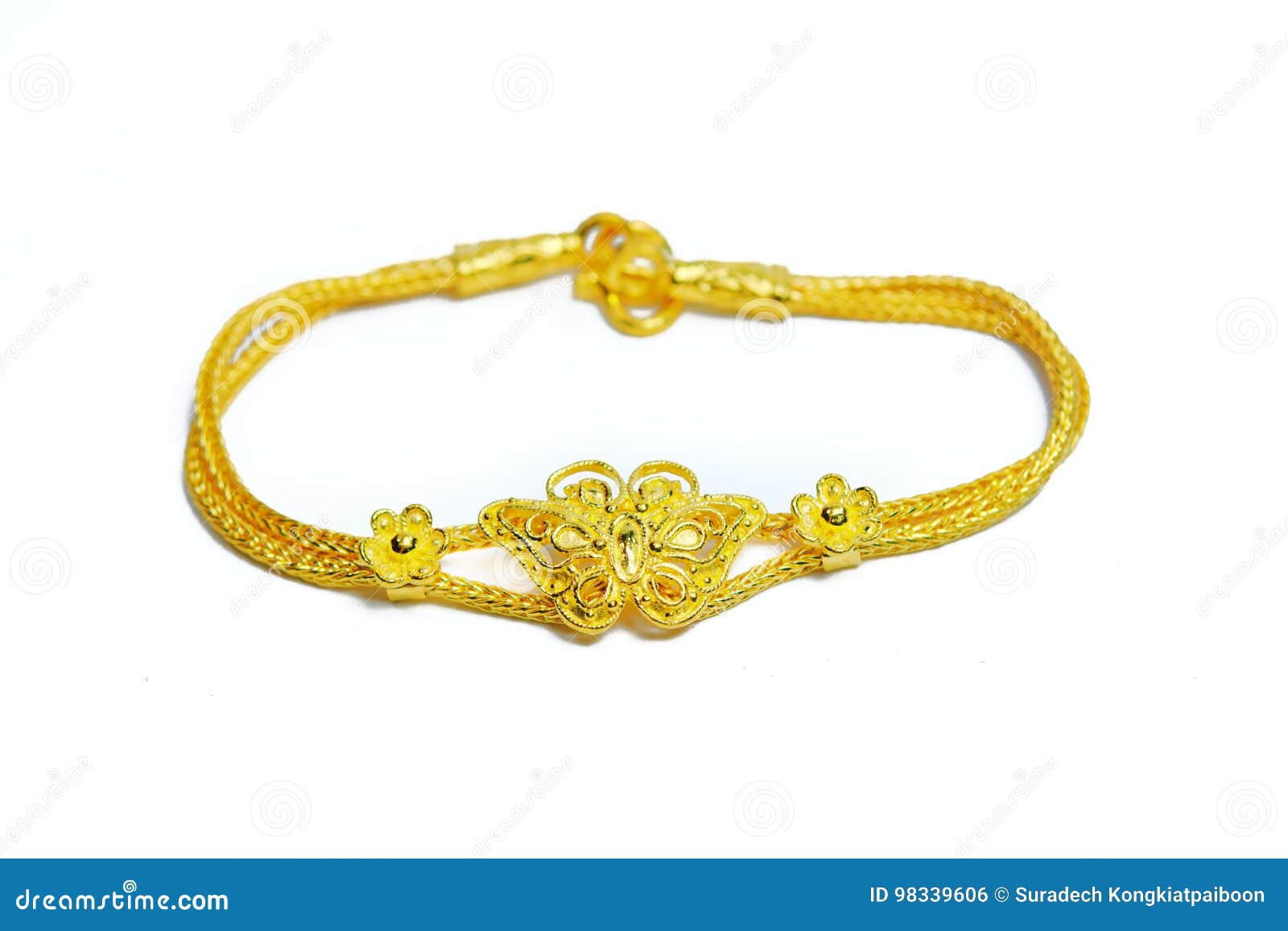 gold bracelet  on white