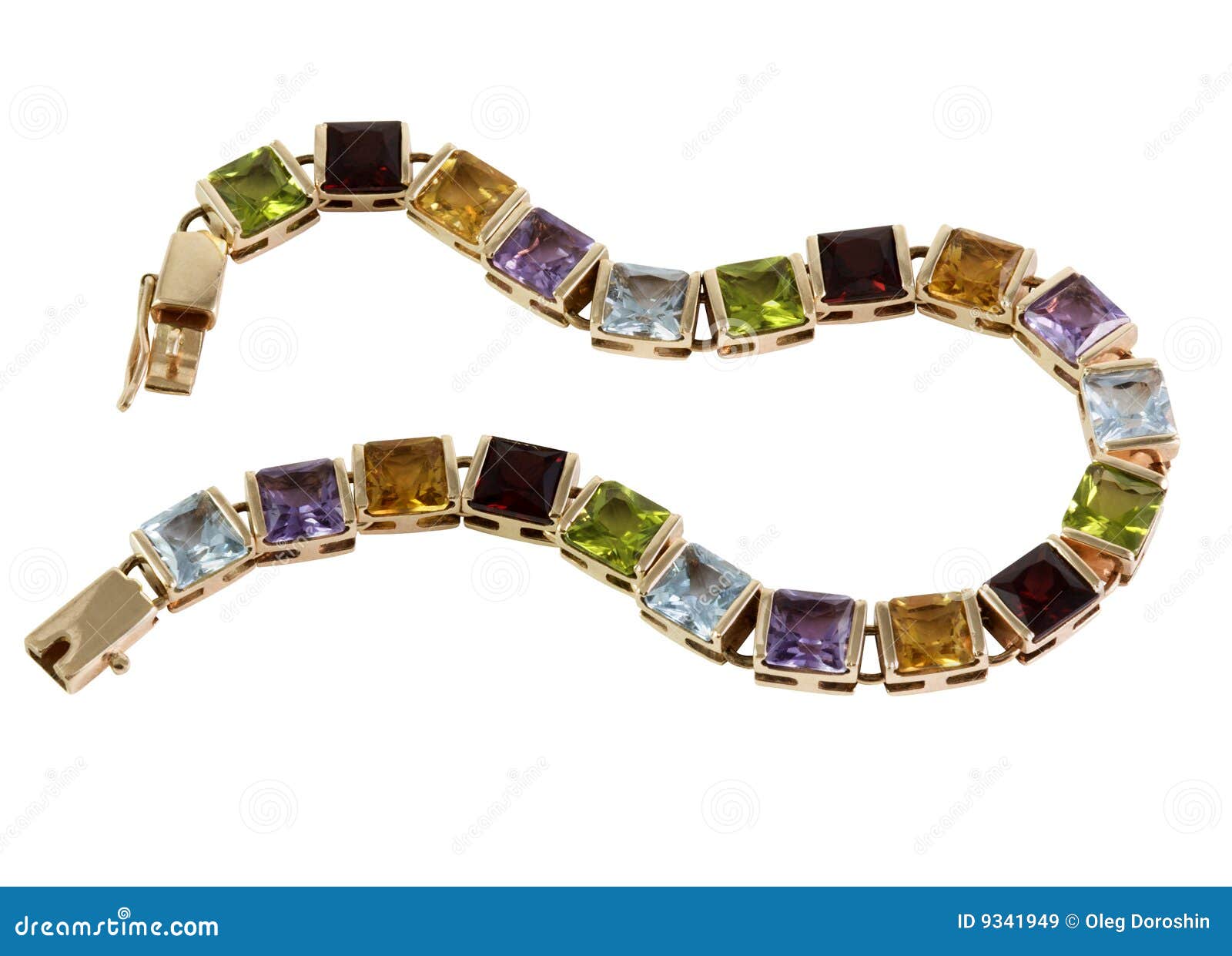 Gold bracelet with stones stock image. Image of topaz 9341949