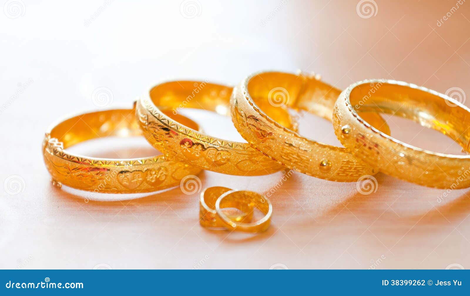 Gold Bracelets for Chinese Wedding Stock Photo Image of gift