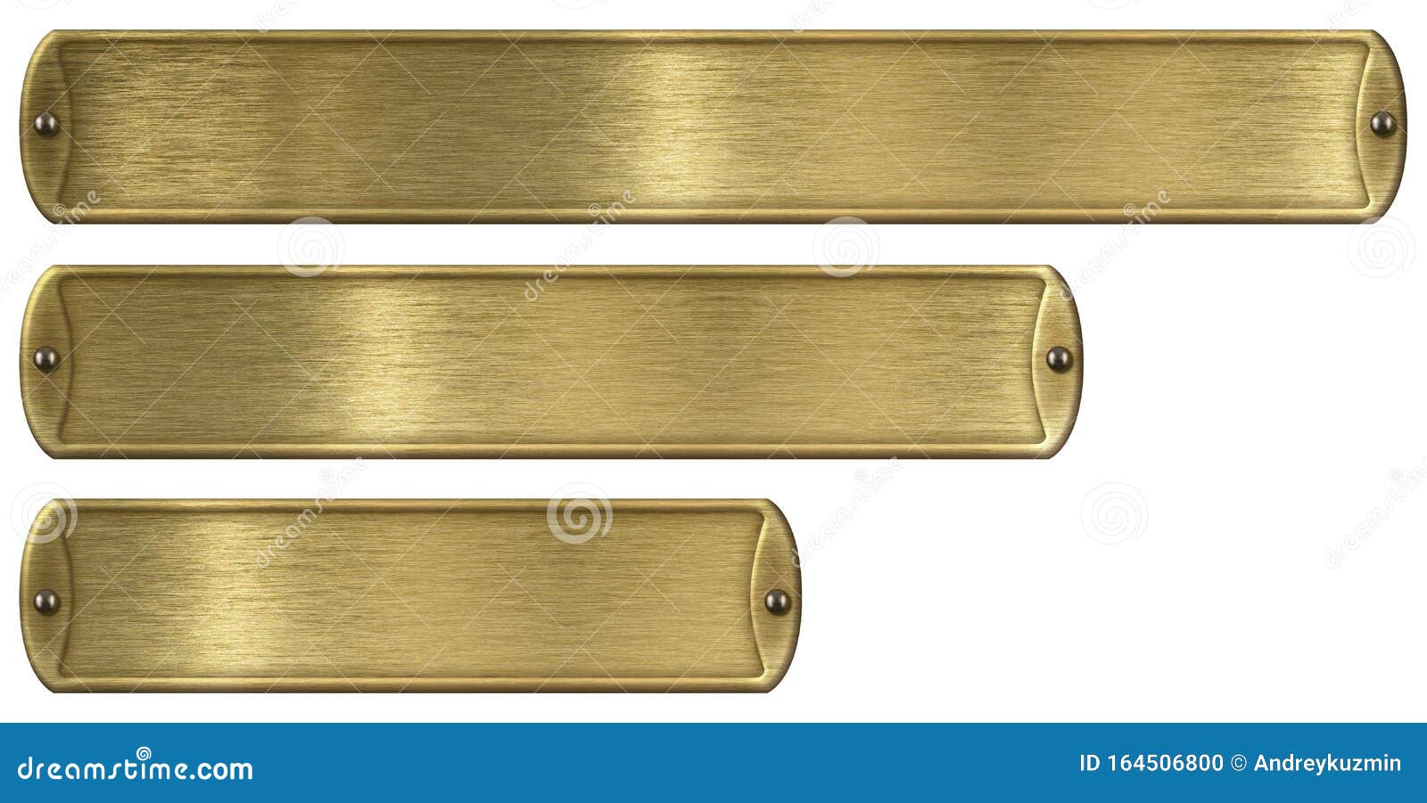 gold or brass brushed metal plates set 