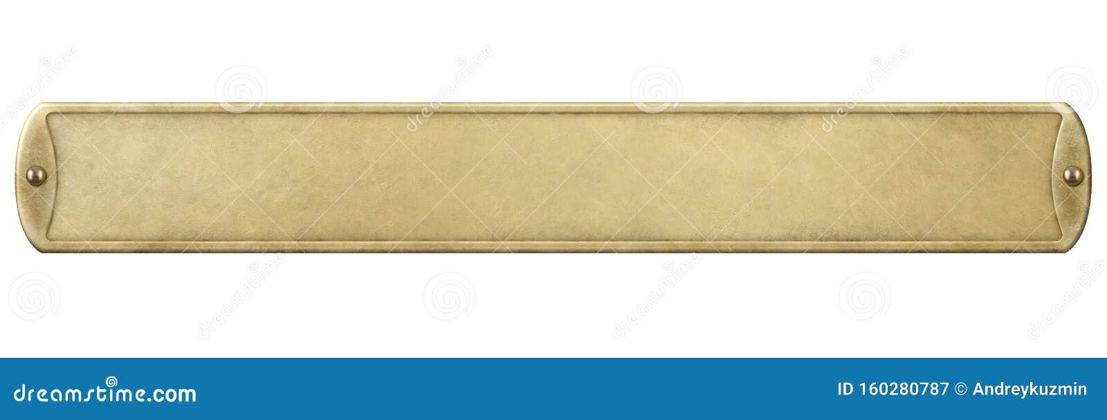 gold or brass old metal plate  with clipping path included