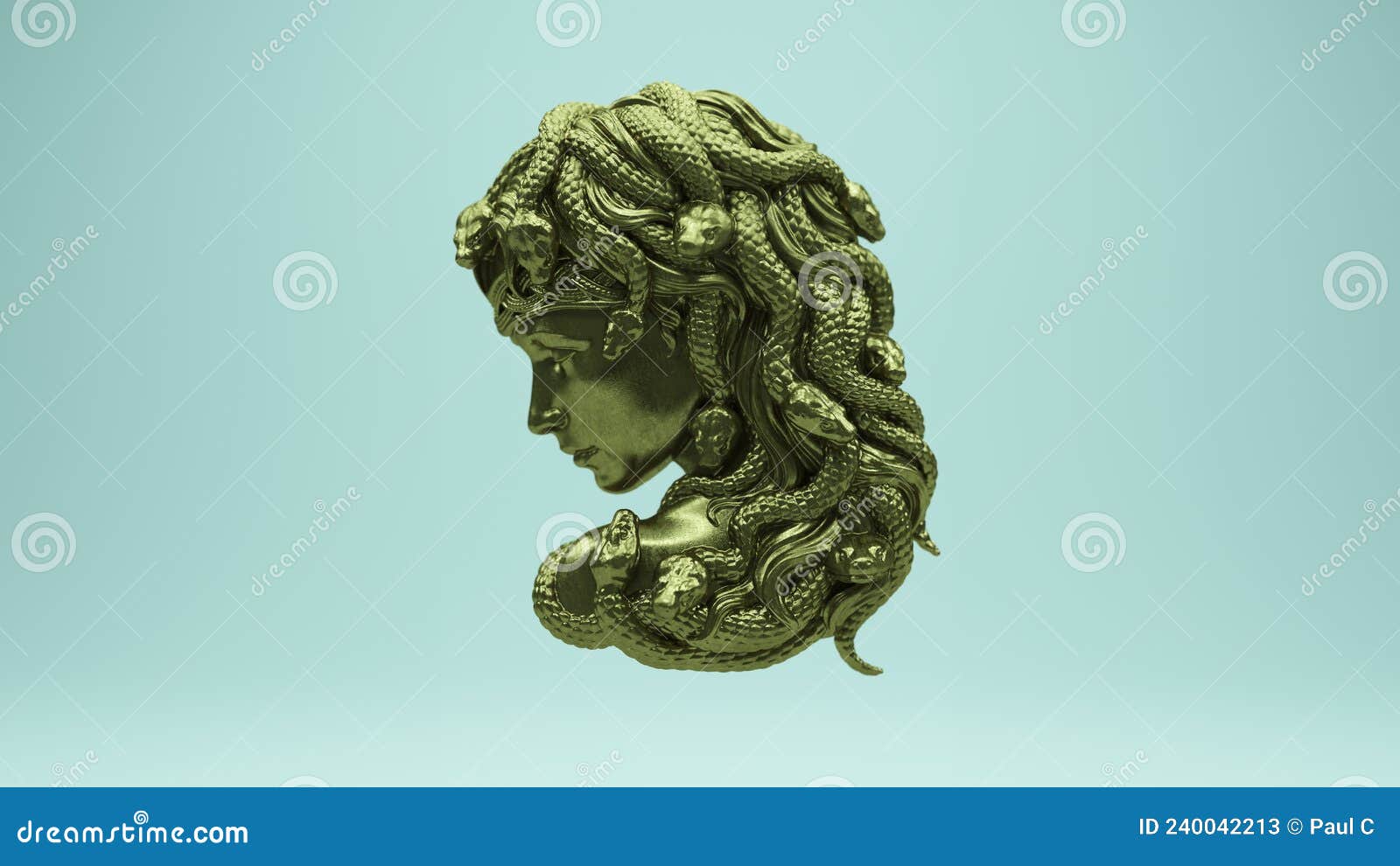 Gorgon Medusa Greek mythology, digital illustration Stock Illustration