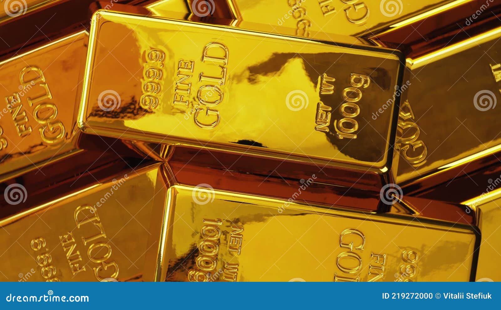 Gold Bullion or Ingots. Stacked Gold Bullions Stock Footage Video of