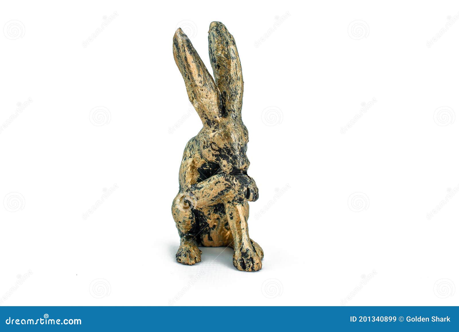 Gold Bunny Rabbit on White Background Stock Image Image of animal