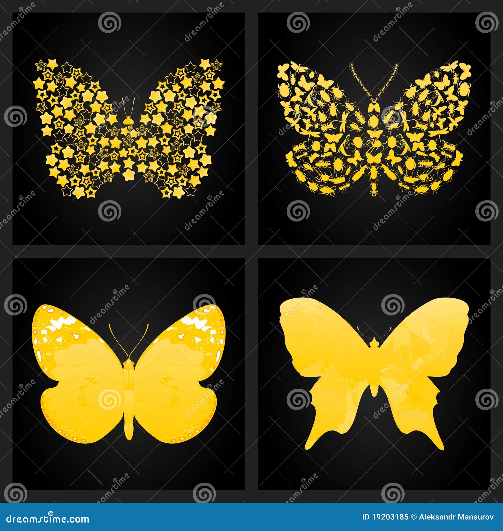 Download Gold butterfly stock vector. Illustration of cartoon ...