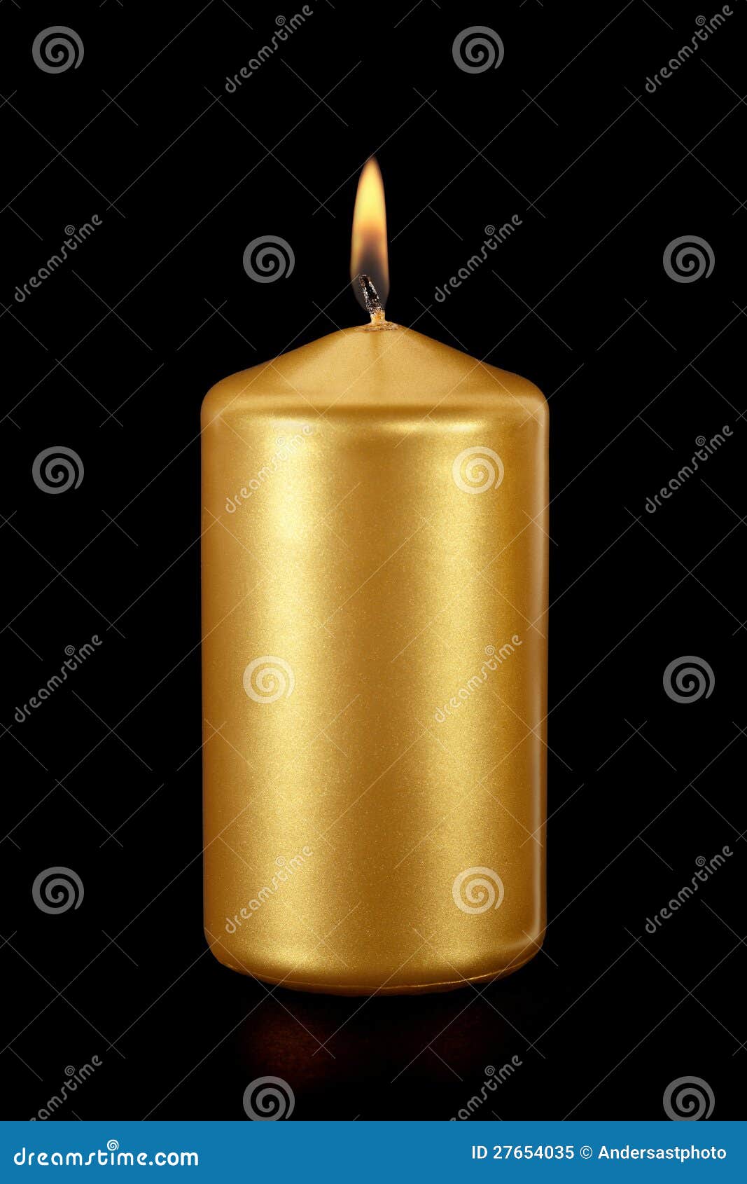Gold candle on black stock image. Image of holiday, candle 27654035