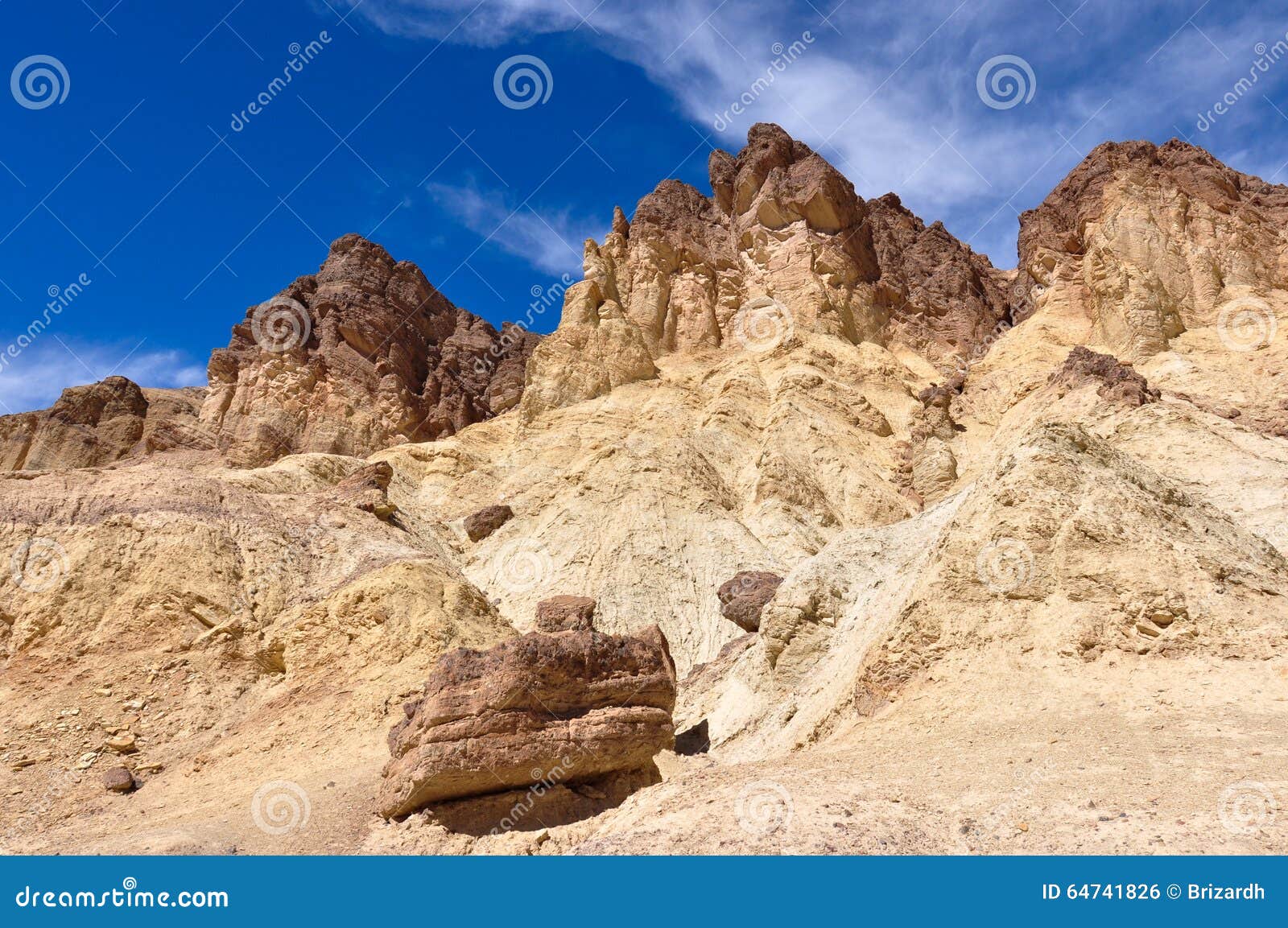 gold canyons of death valley national park, california, usa