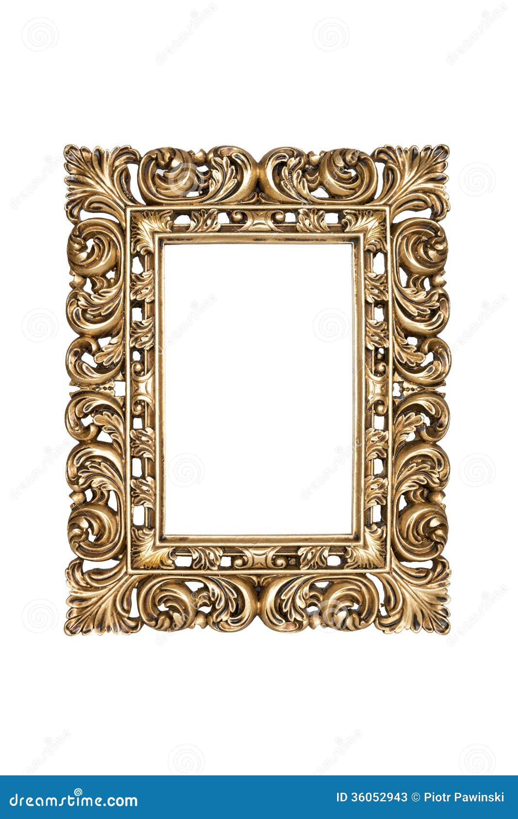 Gold carved picture frame stock image. Image of framework 36052943