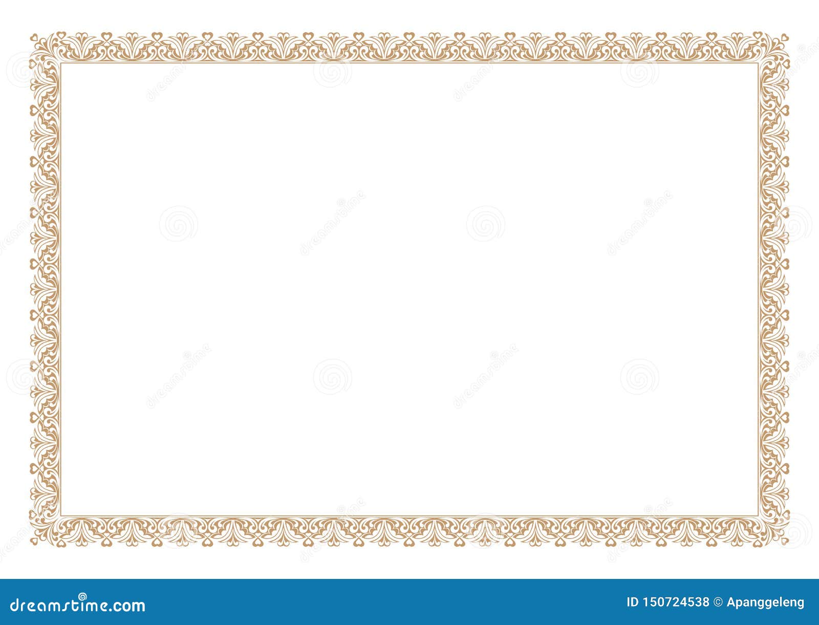 Gold Certificate Of Appreciation Border Stock Vector Illustration Of