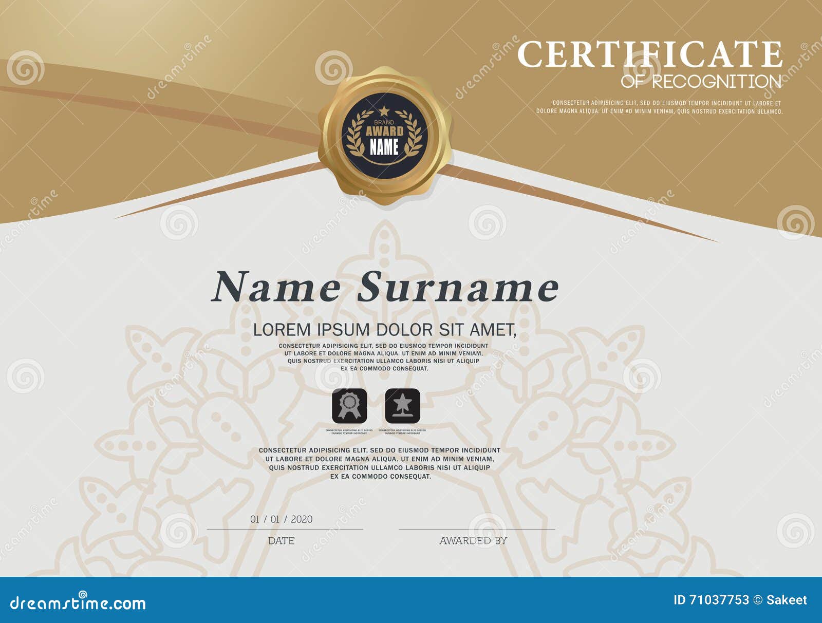 gold certificate frame design template layout template in a4 size certificate size