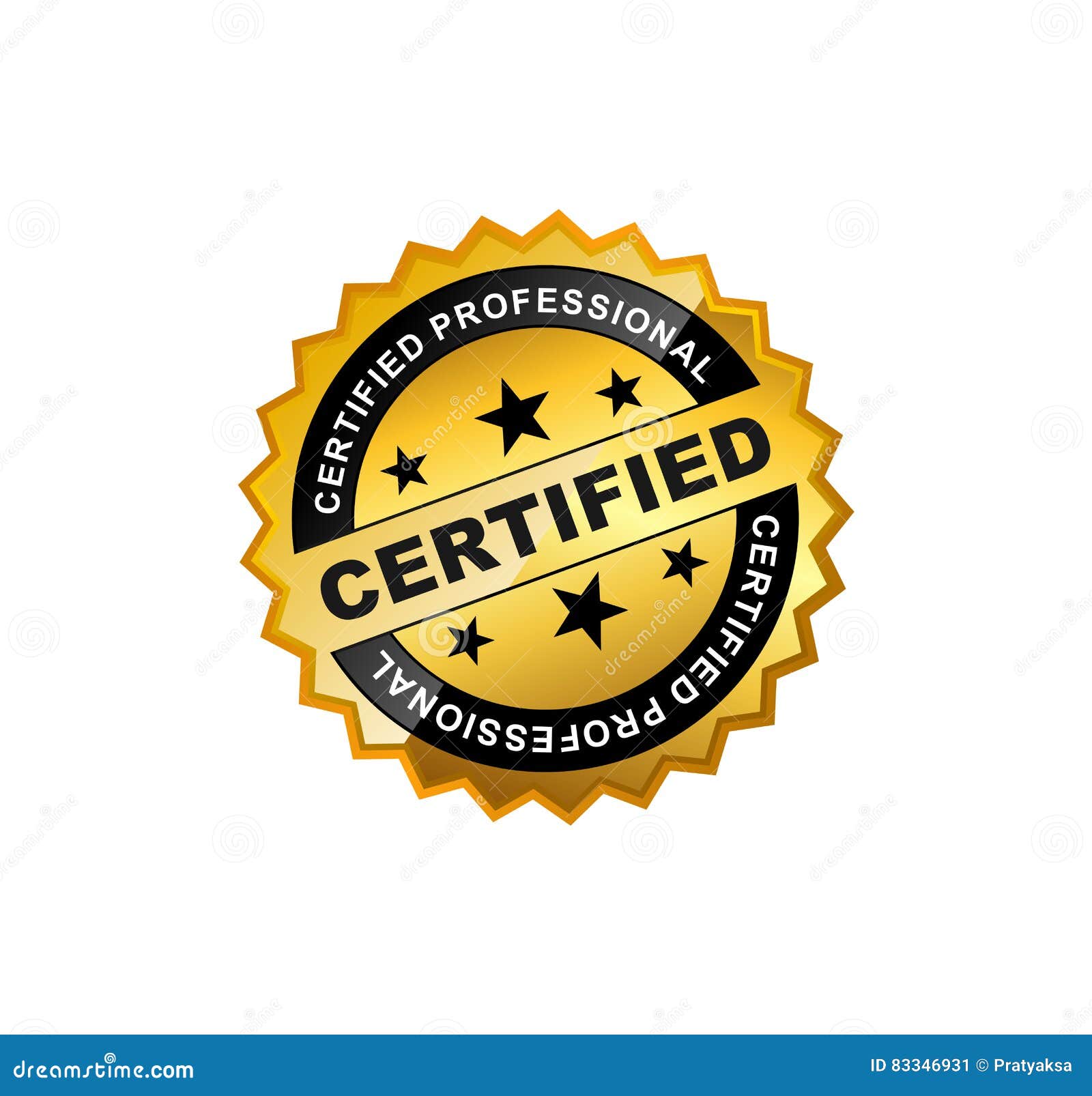 Gold Certified Sticker or Emblem Stock Vector - Illustration of  achievement, icon: 83346931