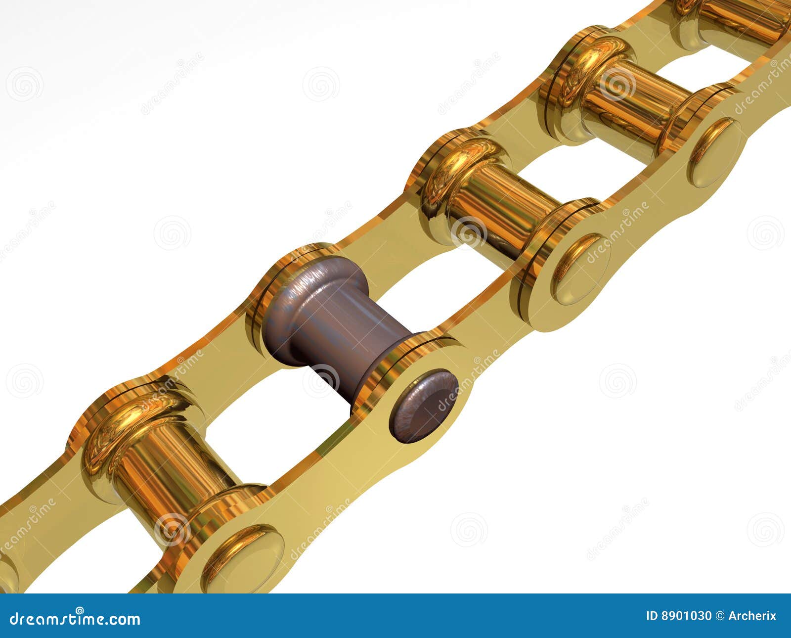 Gold Chain And Rusty Link Stock Photo - Image: 8901030