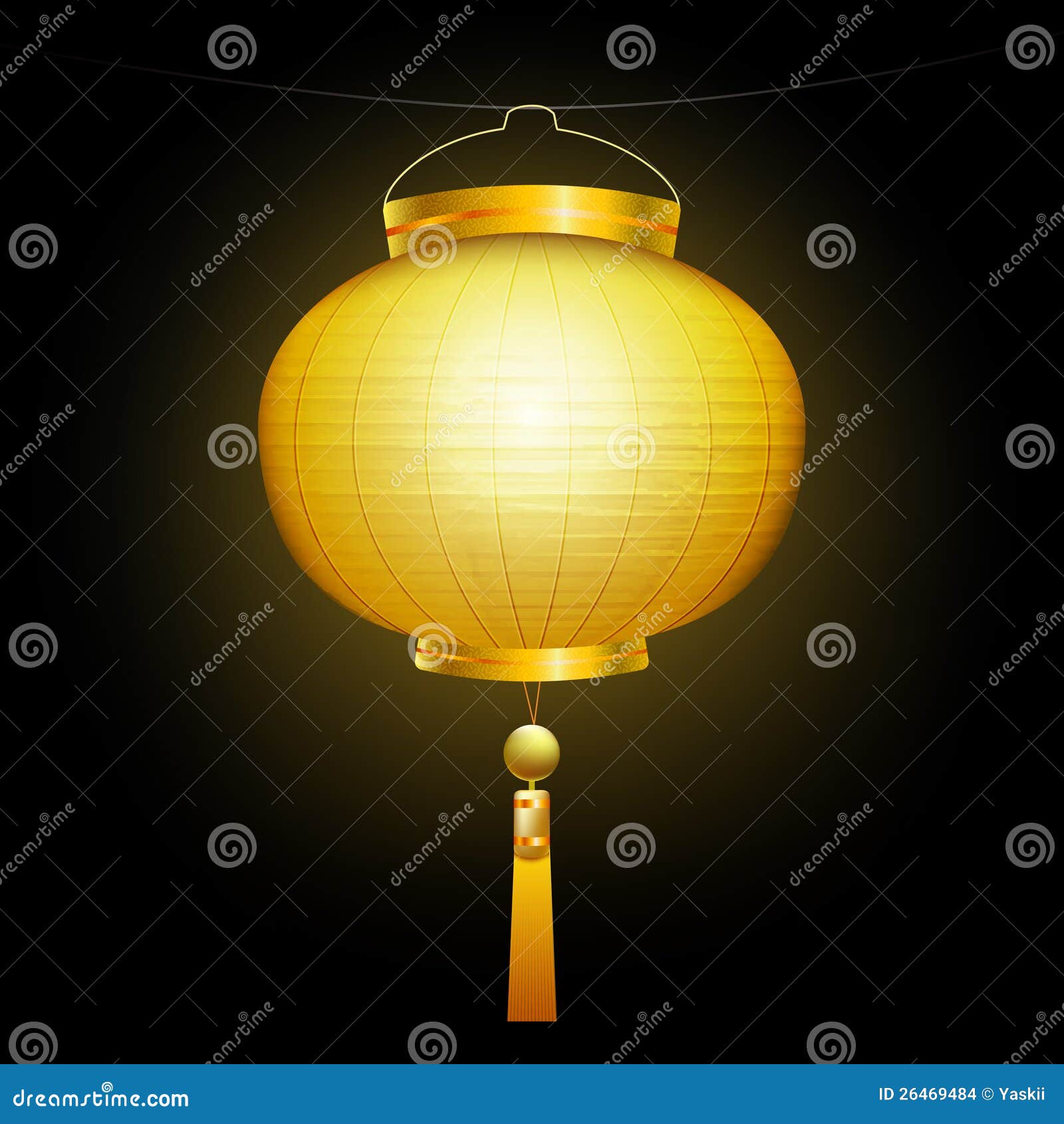 Gold chinese lantern. stock vector. Illustration of happy 26469484
