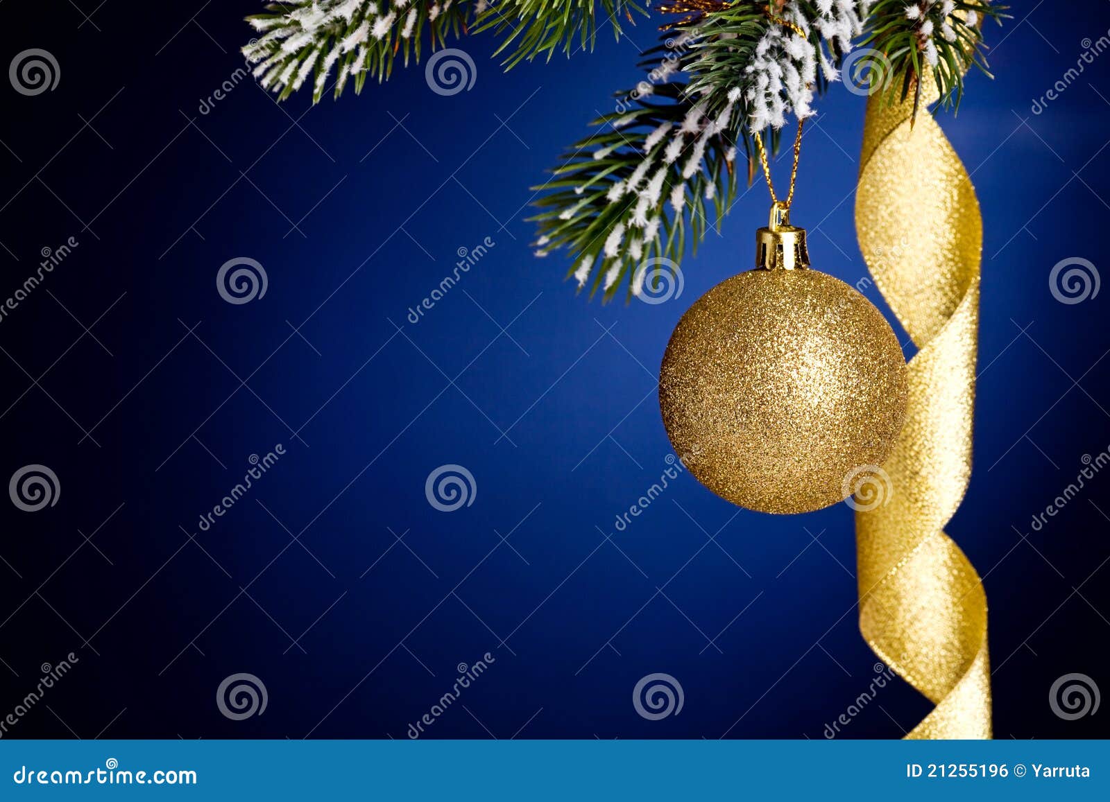 Gold Christmas Balls and Ribbon Stock Photo - Image of background, card ...