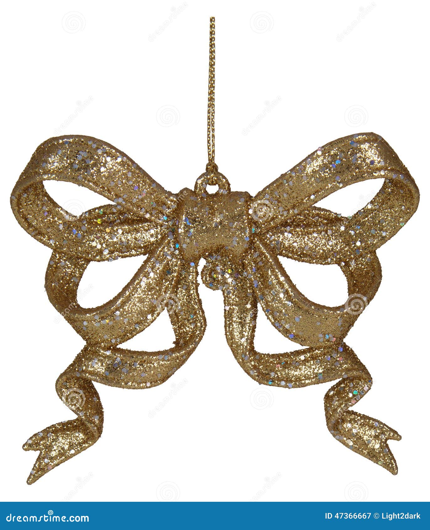 Gold Christmas Bow Decoration Stock Image Image of santa, ornament