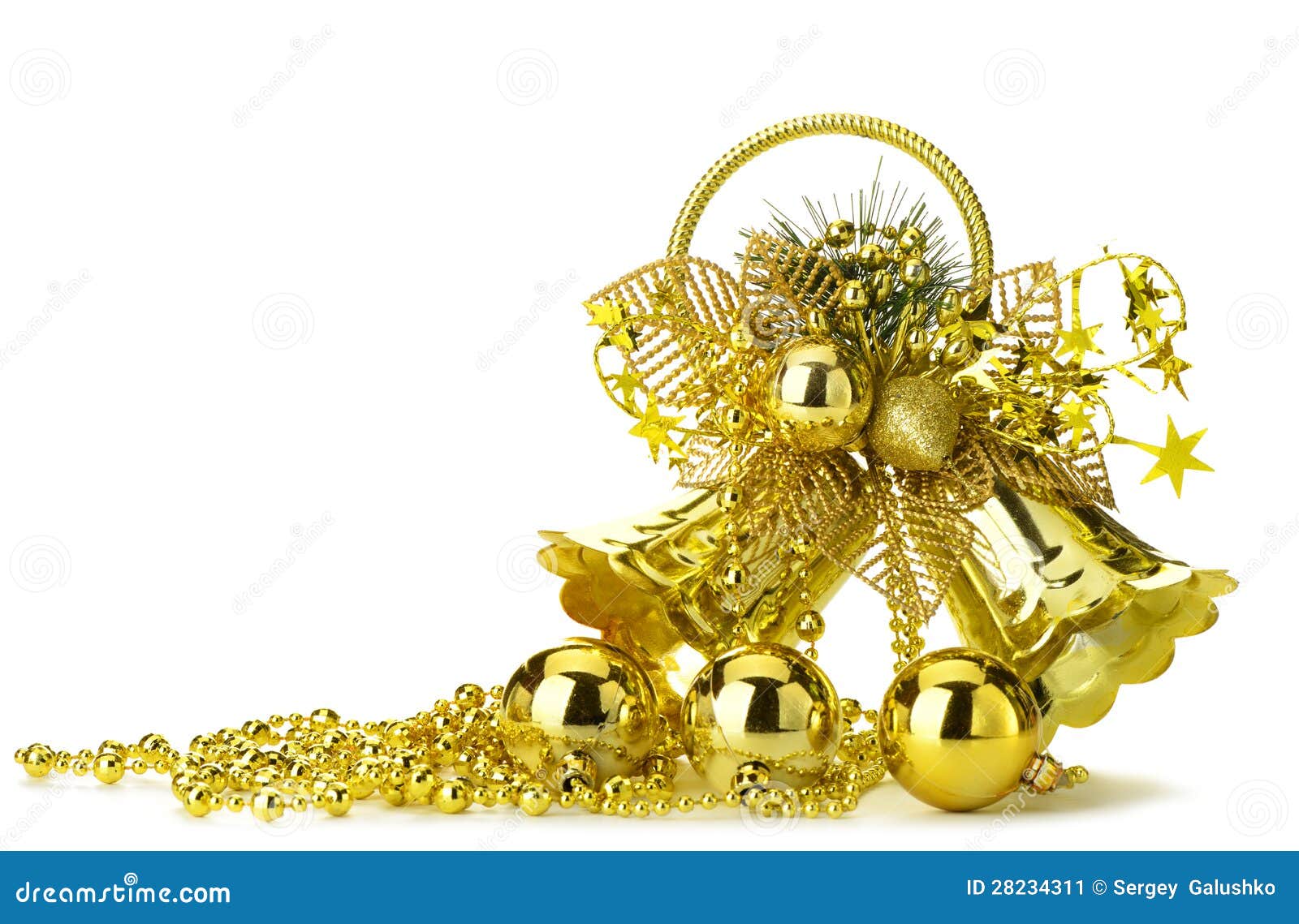Gold christmas handbell stock image. Image of design 28234311